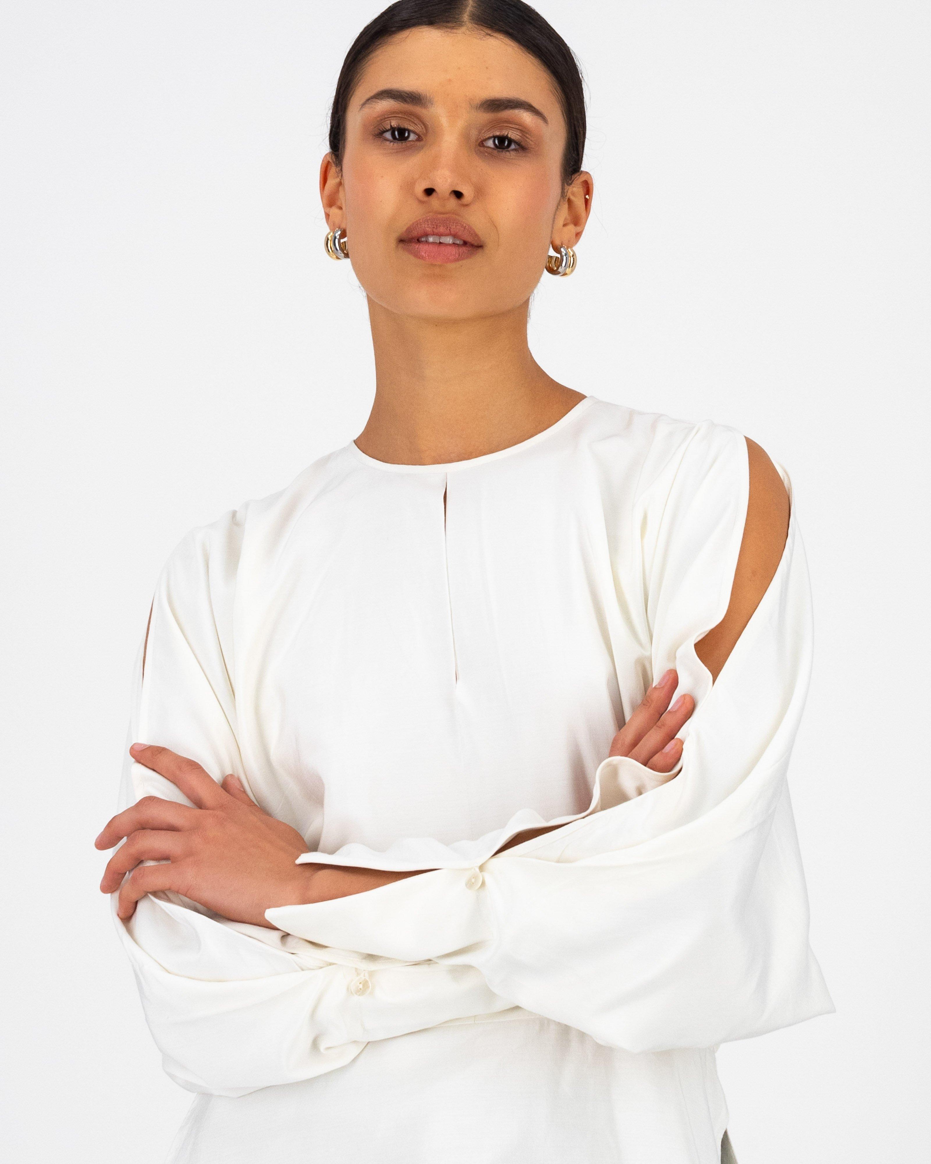 Dixie Open Sleeve Woven Blouse -  Milk