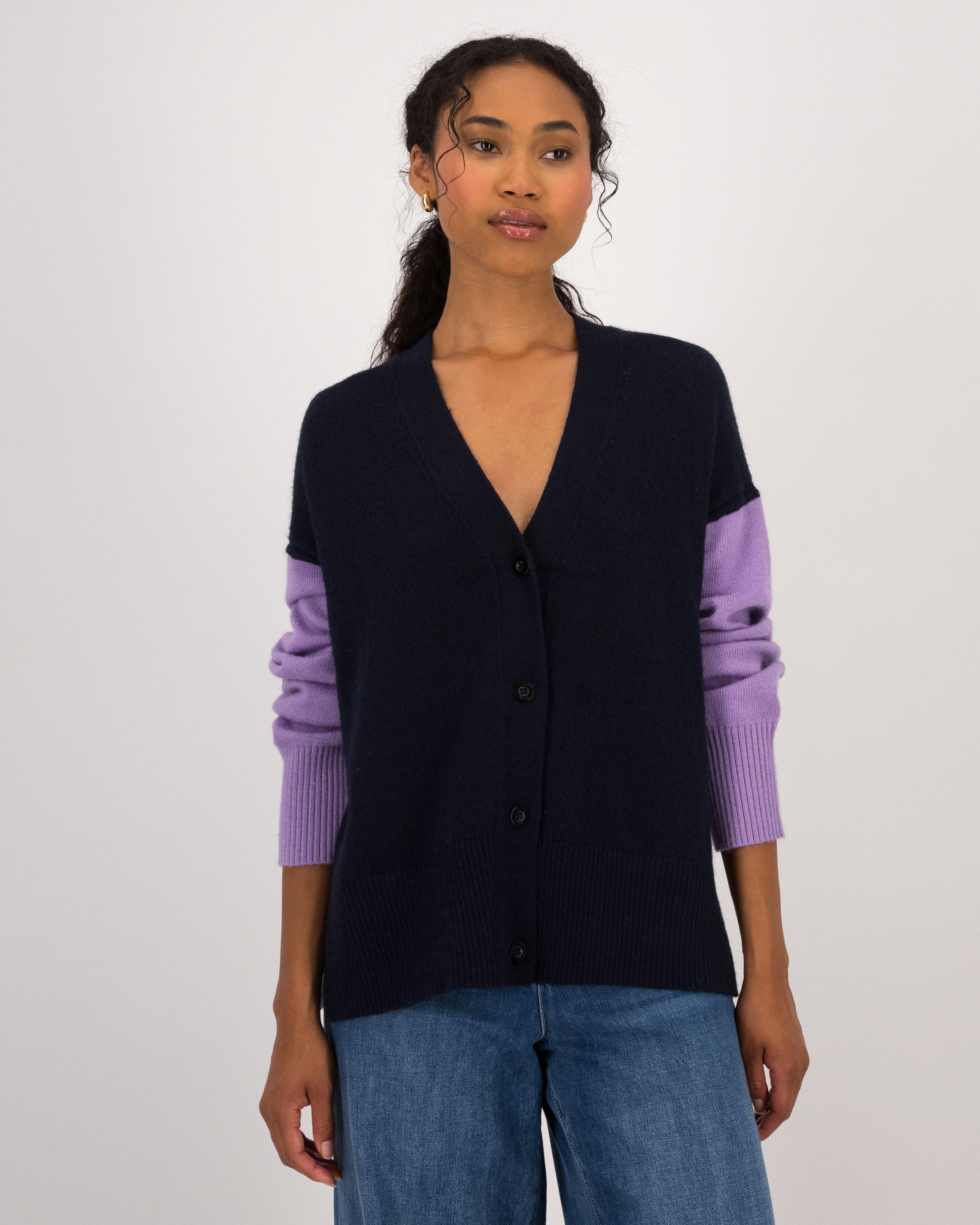 Wanda Colourblock Cardigan -  Pink