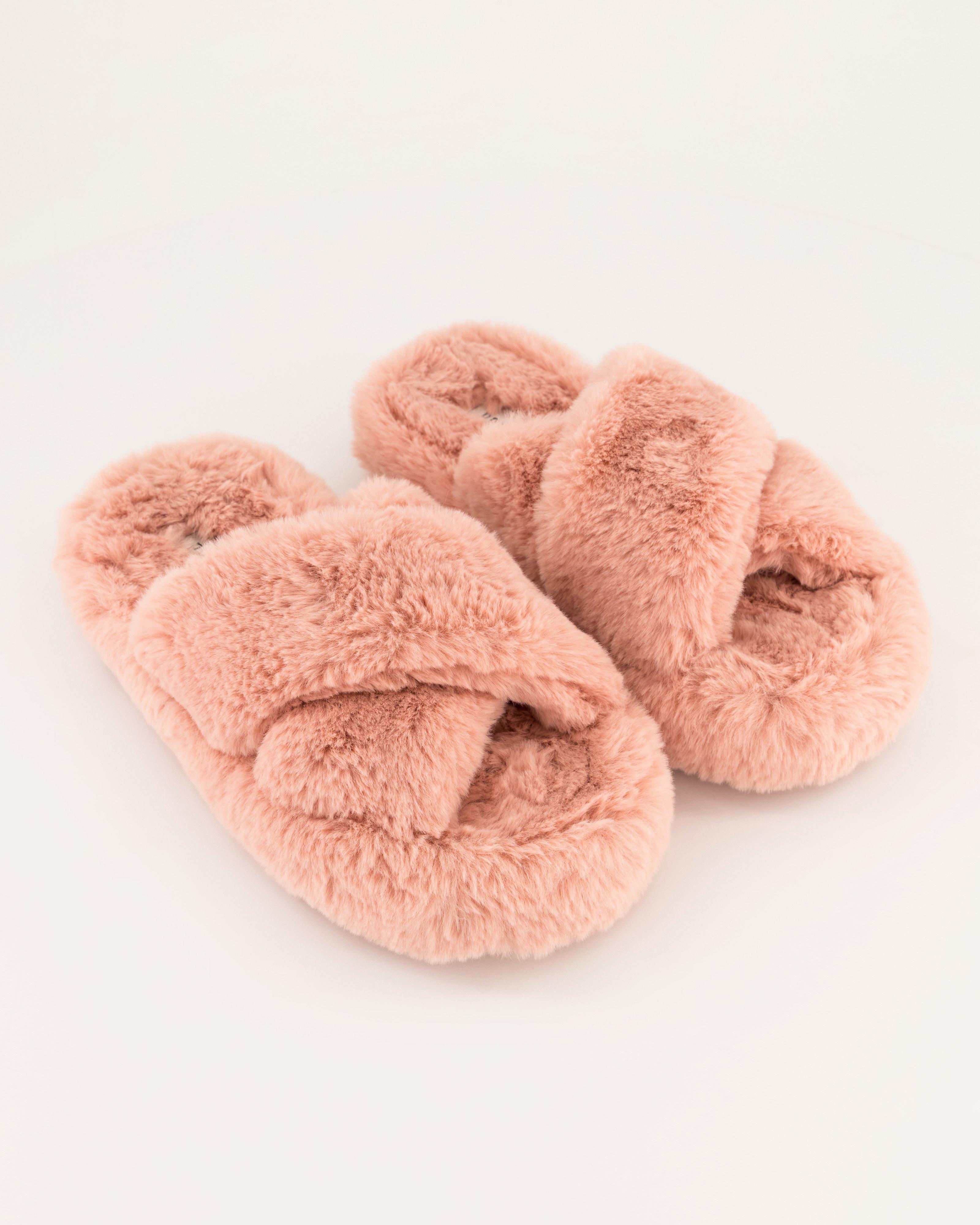 Tracy Fluffy Slipper -  Dusty Pink