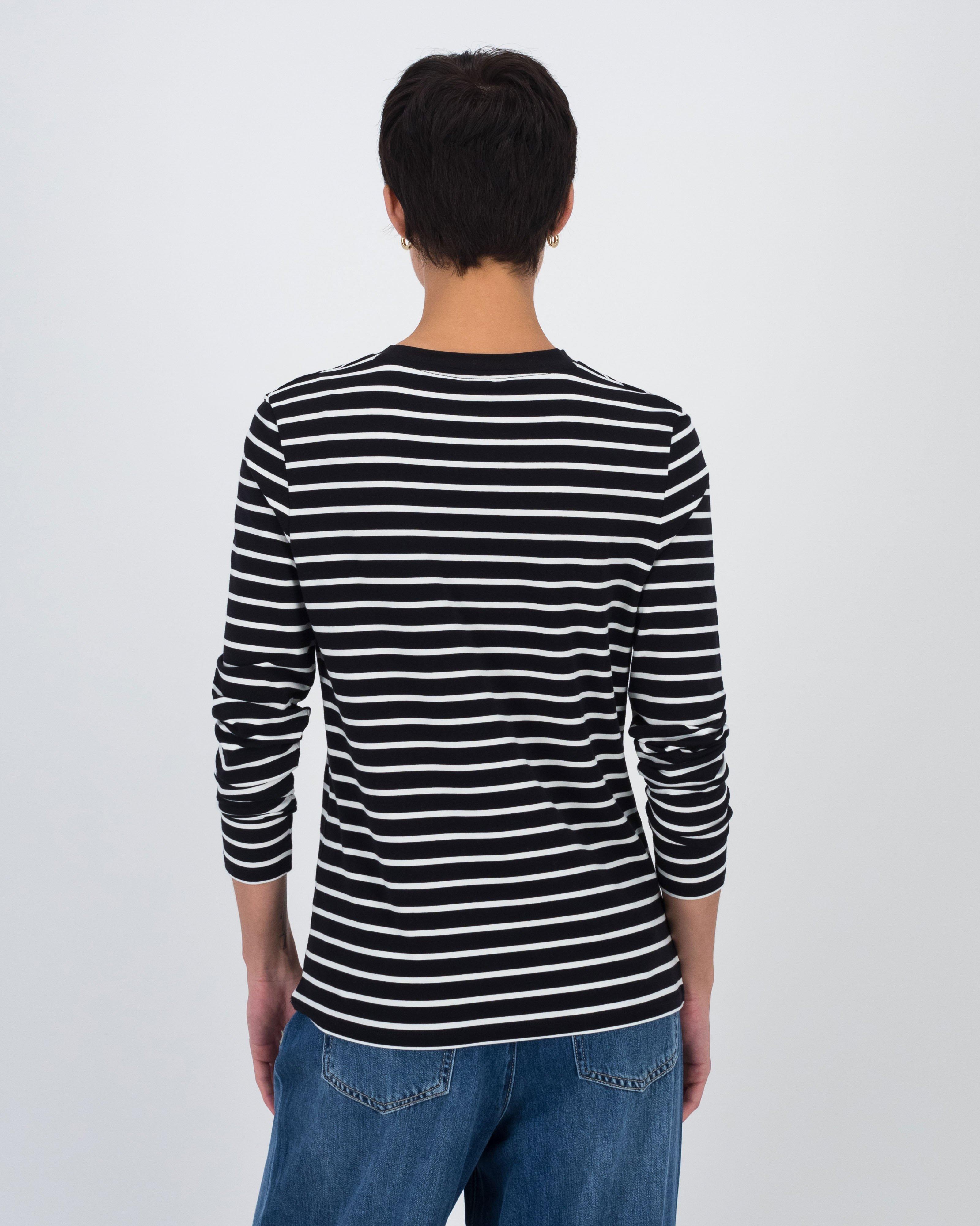 Arabella Striped Long Sleeve Top -  Milk