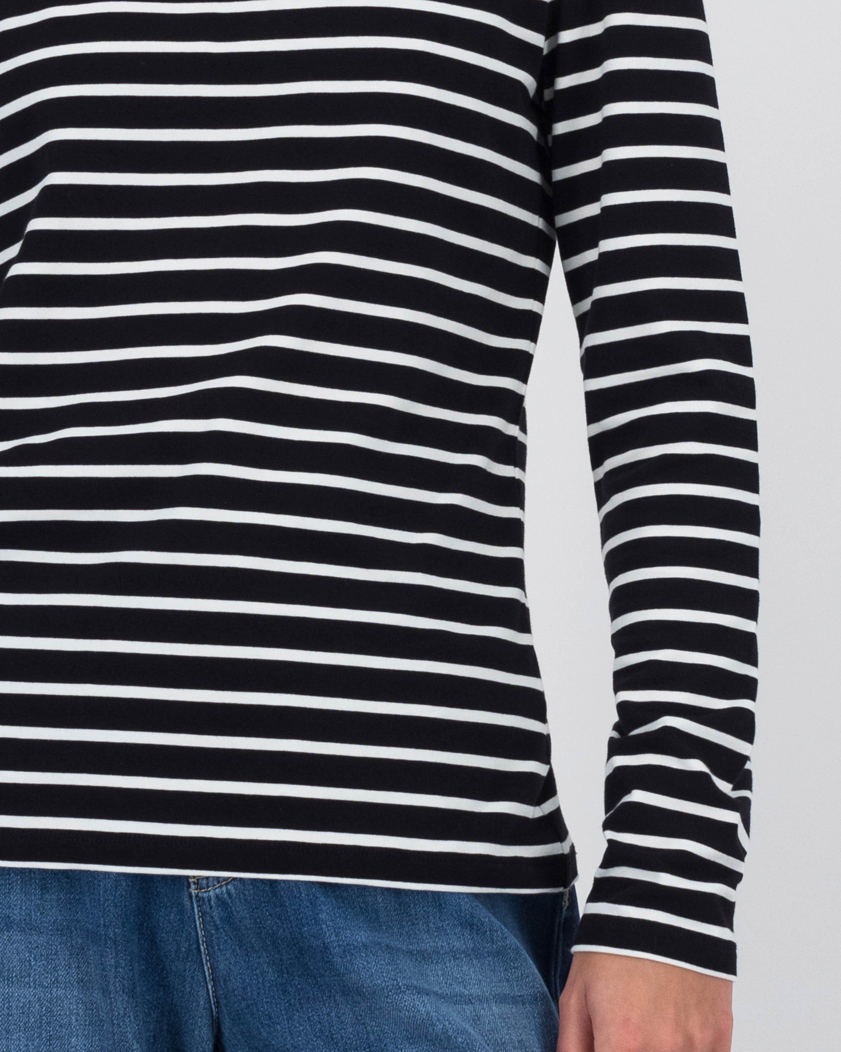 Arabella Striped Long Sleeve Top -  Milk