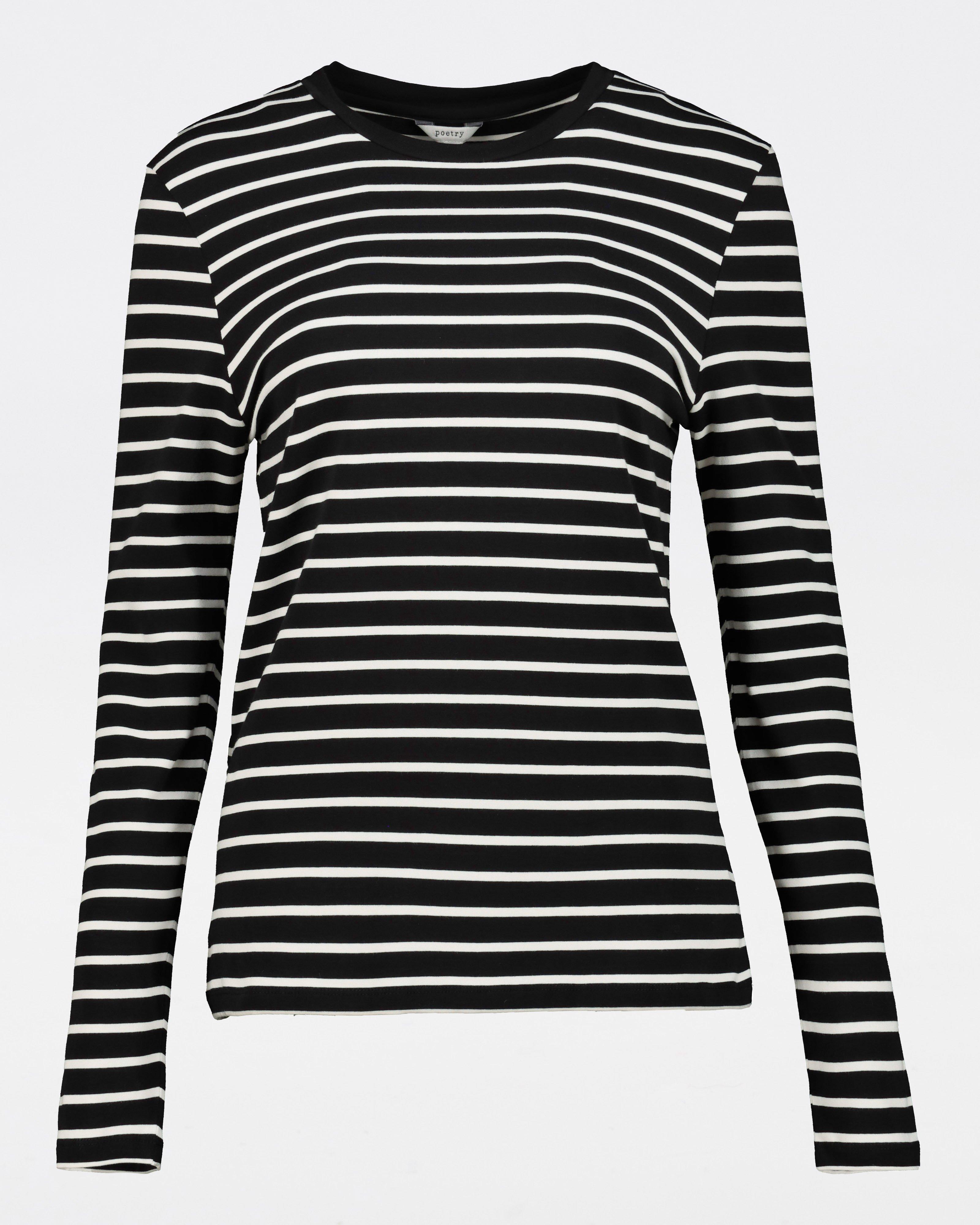 Arabella Striped Long Sleeve Top -  Milk