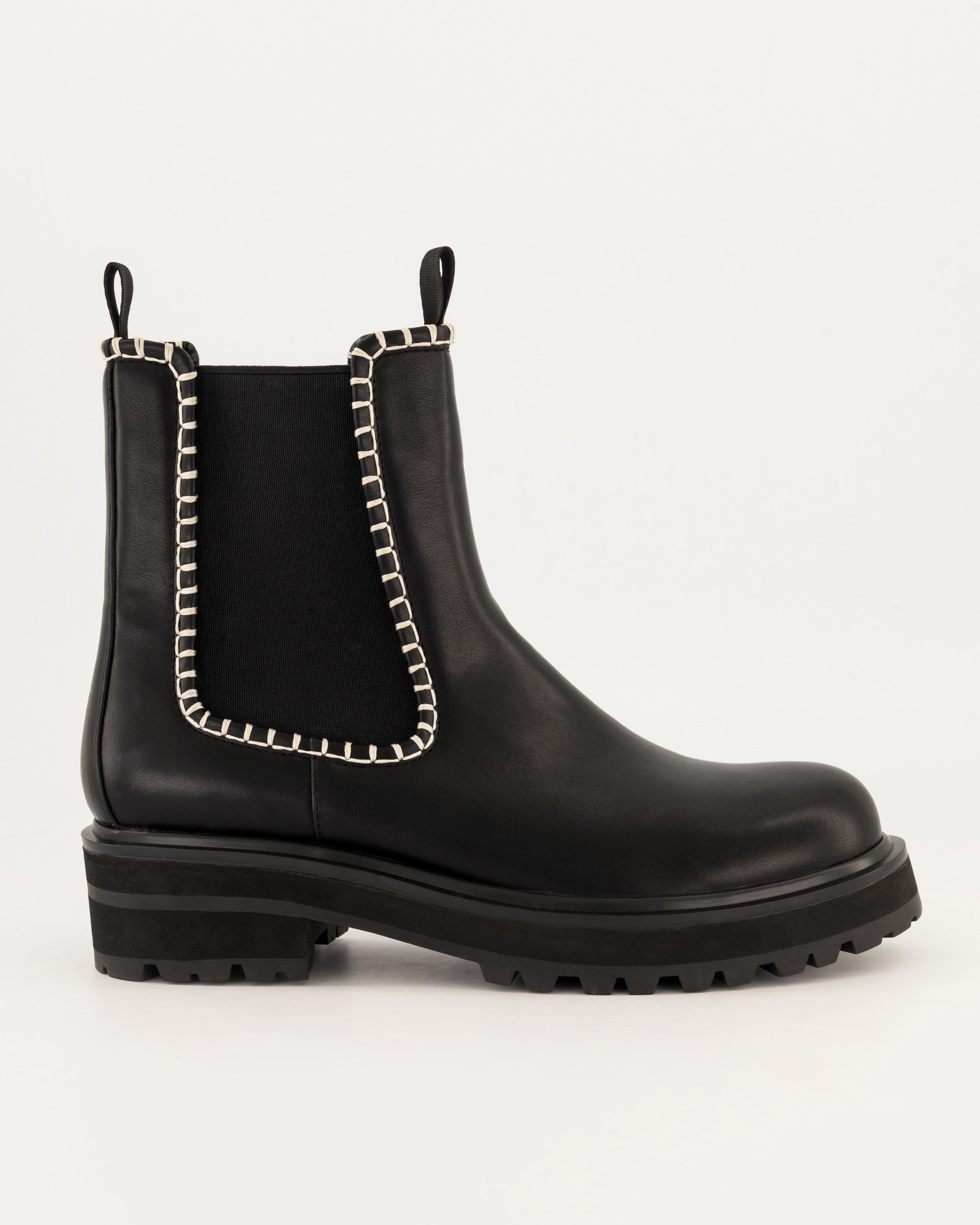 Zarah Stitch Detail Chelsea Boot -  Black