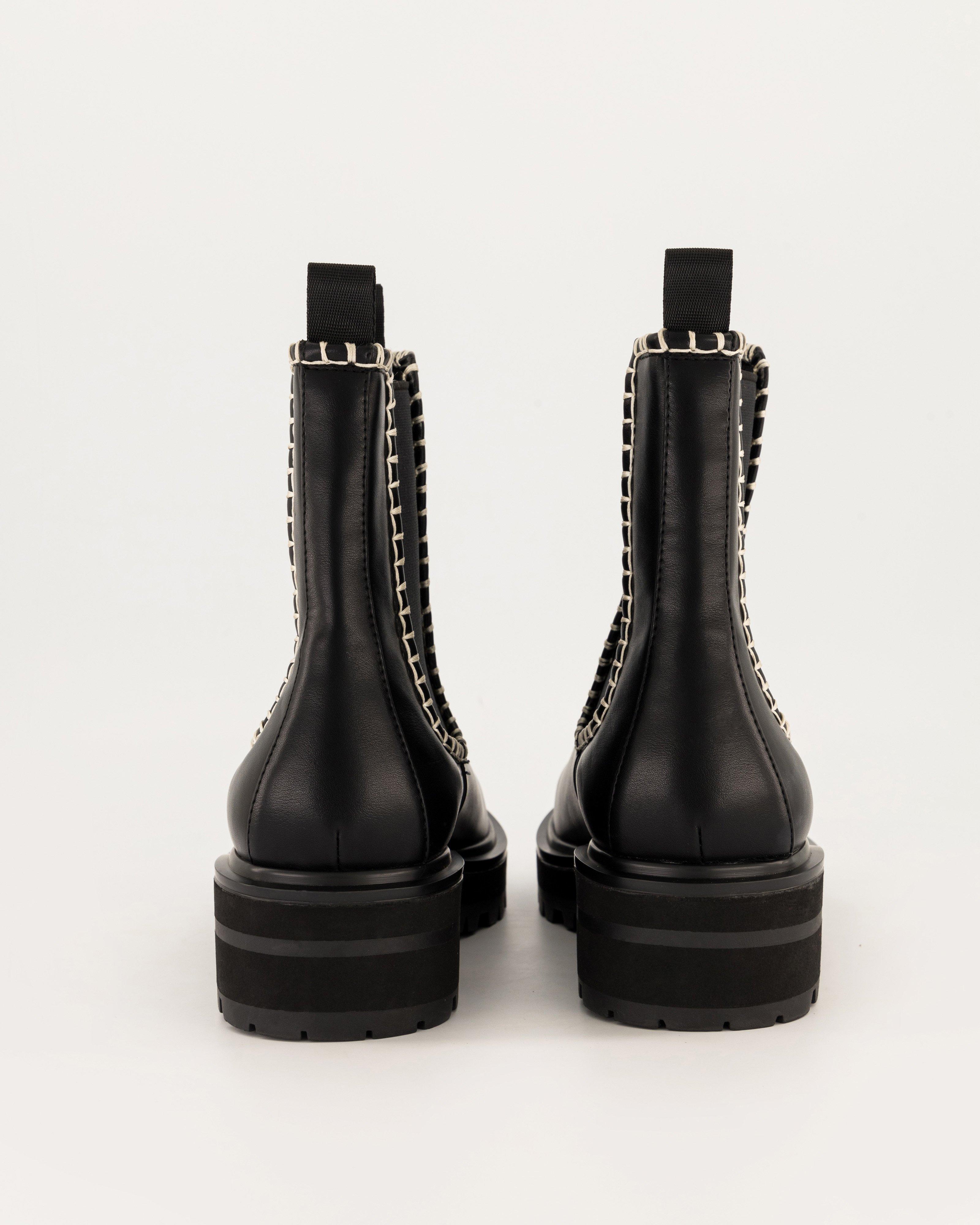 Zarah Stitch Detail Chelsea Boot -  Black