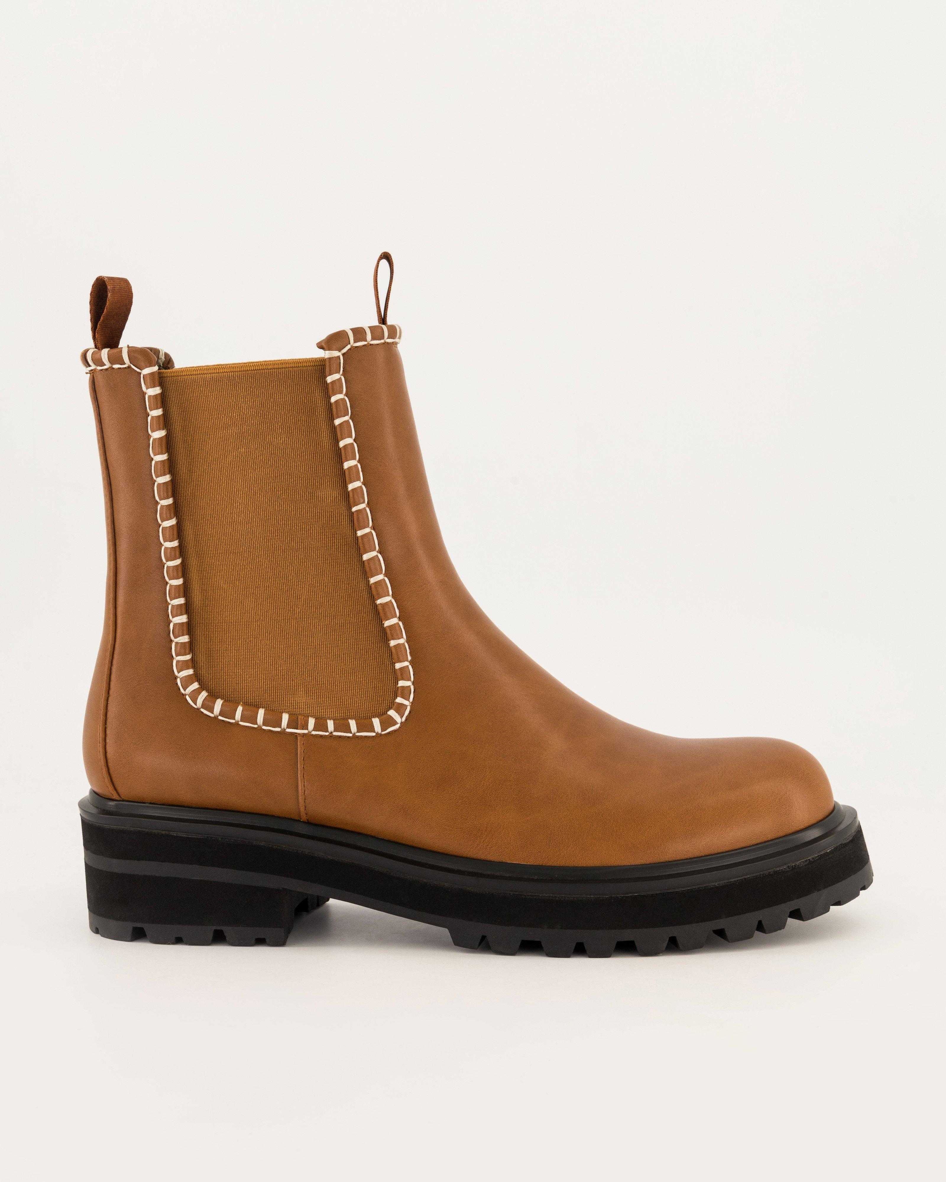 Zarah Stitch Detail Chelsea Boots -  Tan