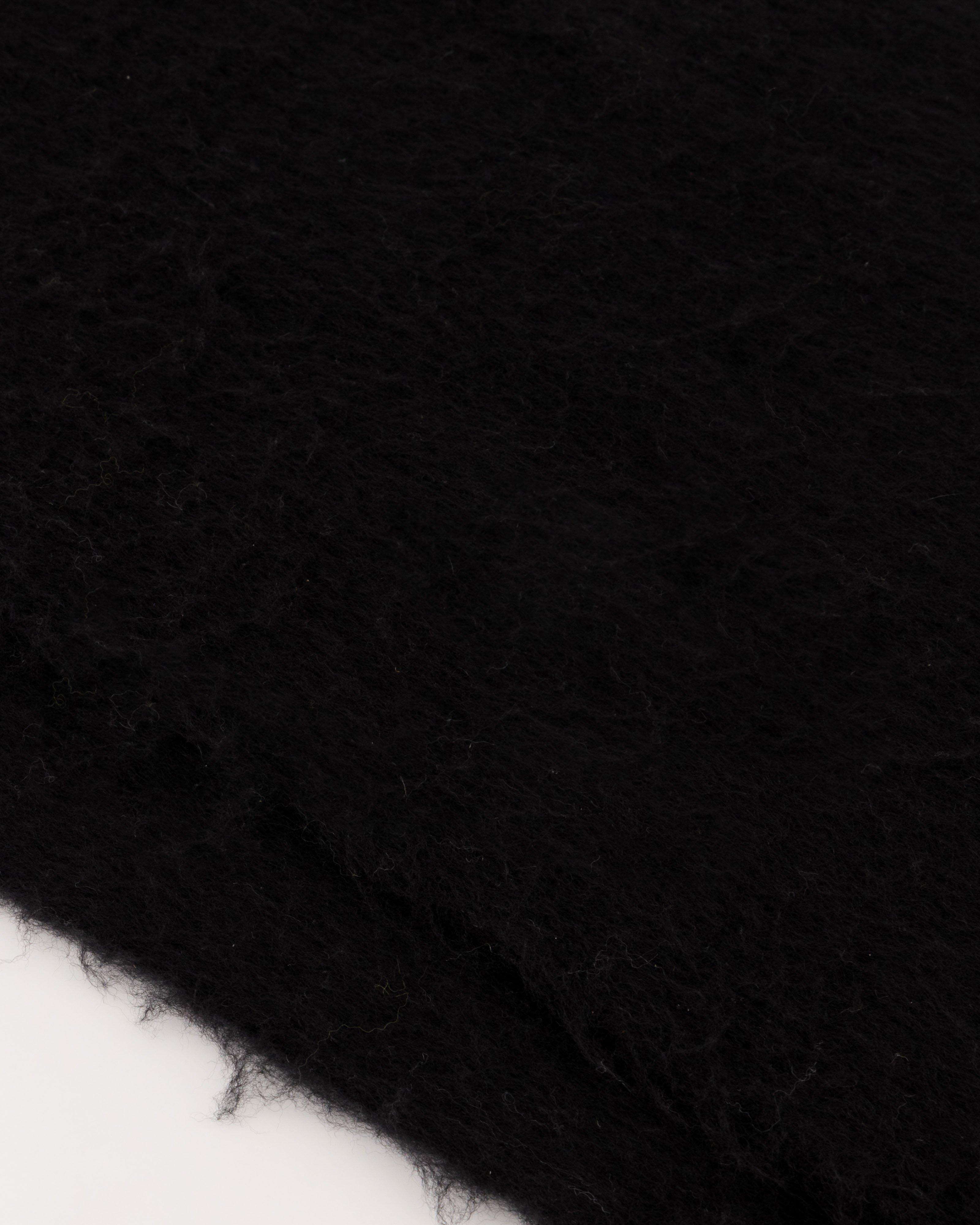 Maddie Rectangle Scarf with Twisted Fringe -  Black