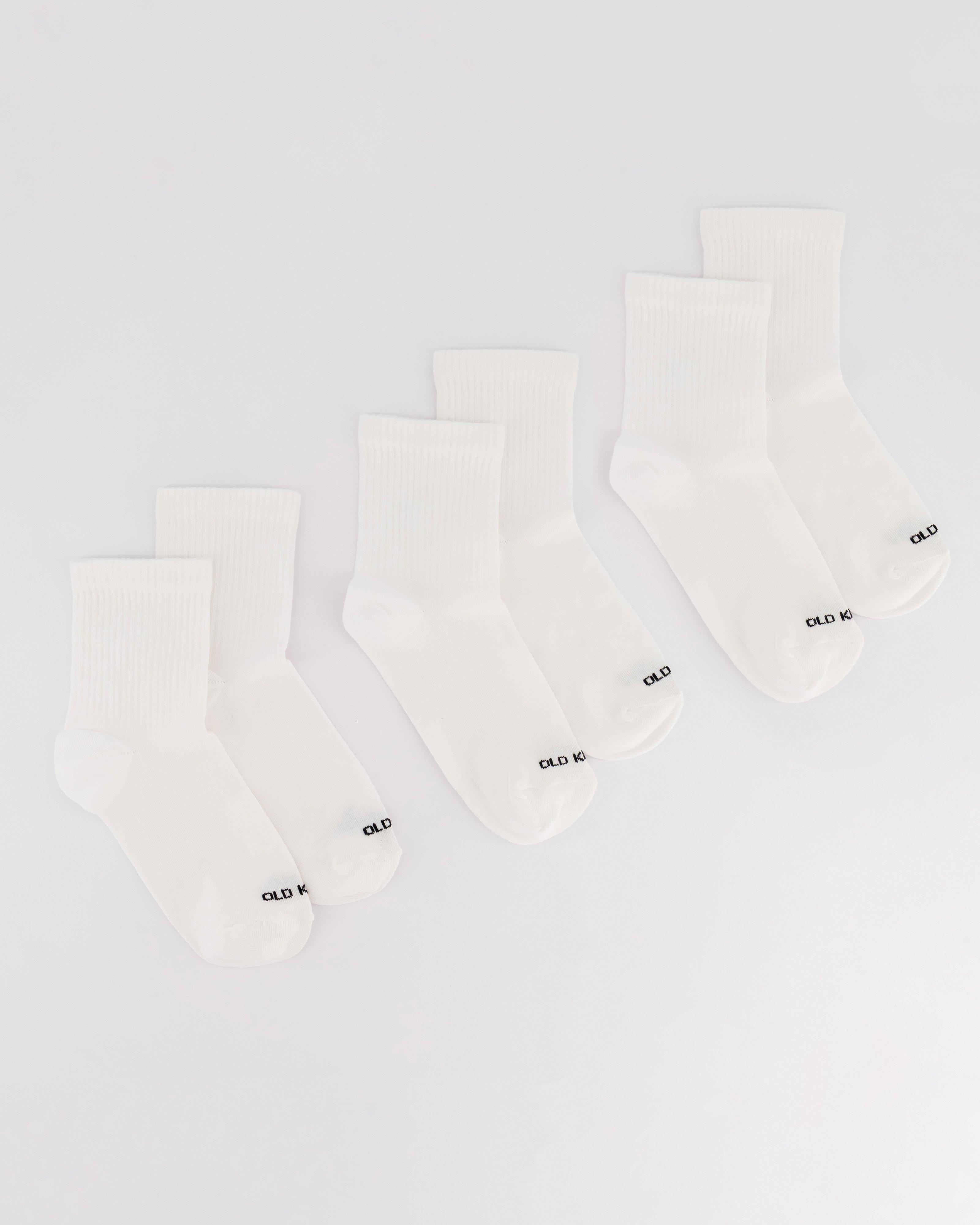 Women's Crew Socks 3-Pack -  White
