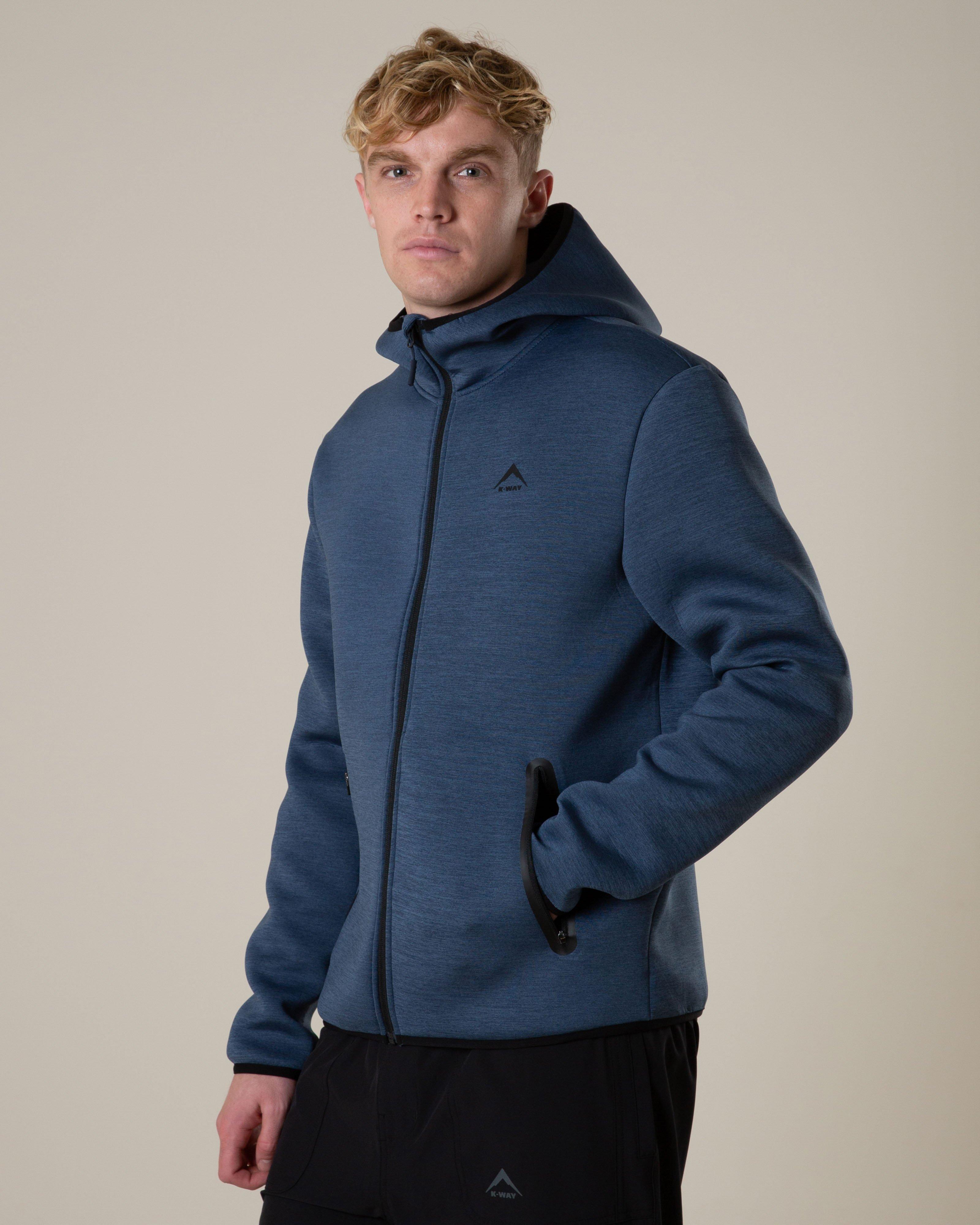 K-Way Men's Pulse Technical Full Zip Top -  Mid Blue