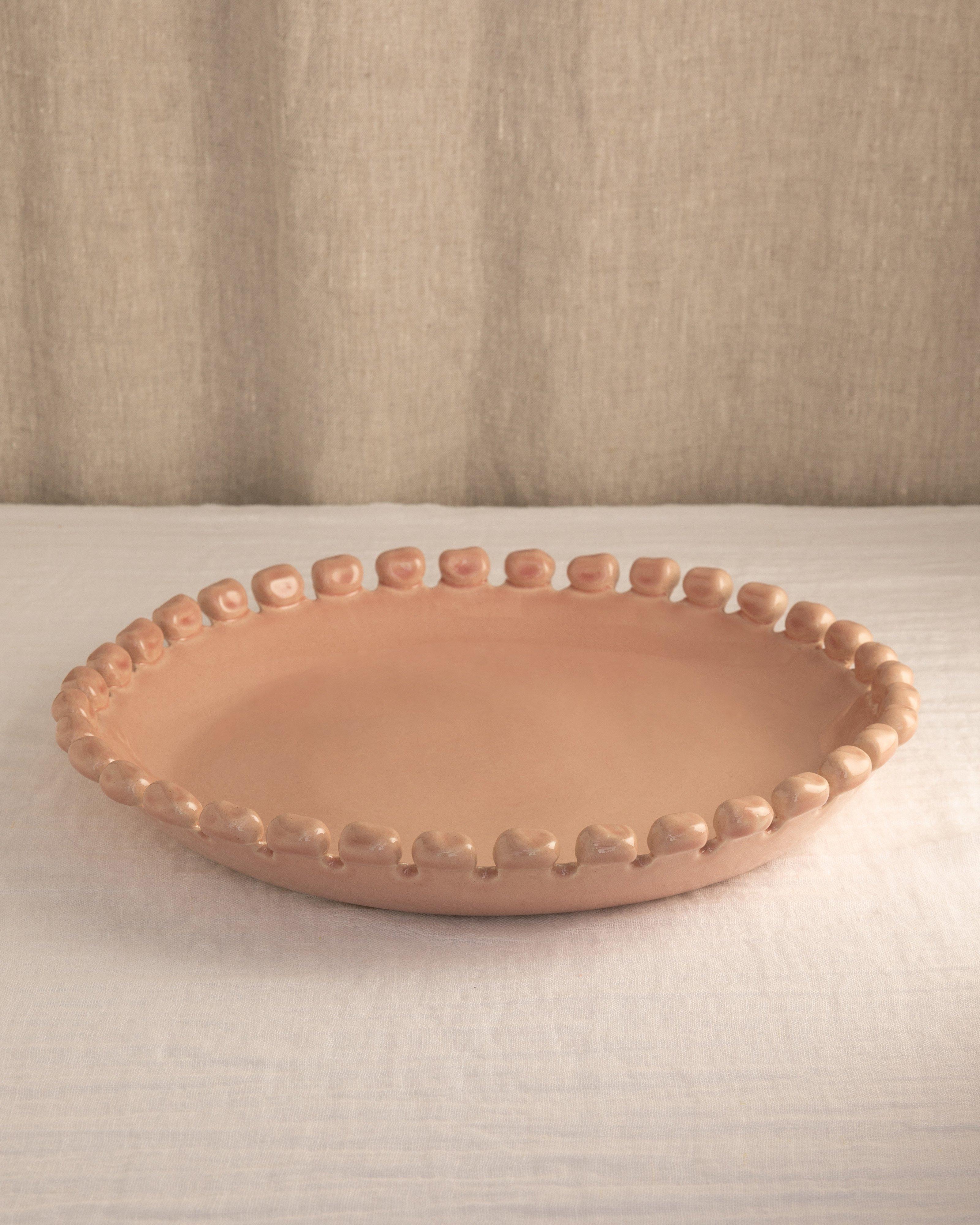 Acacia Large Bobble Platter -  Pink