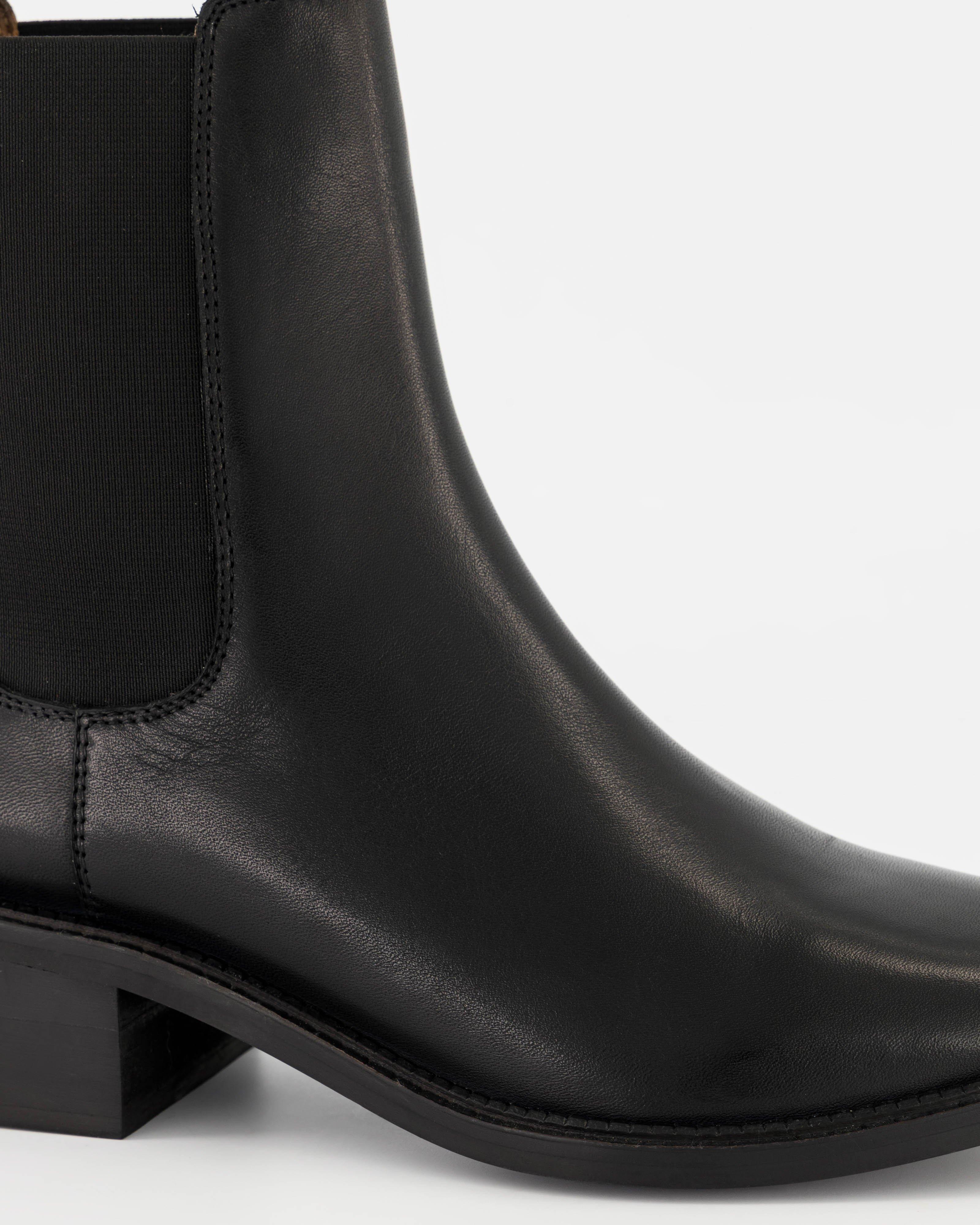 Bella Classic Leather Chelsea Boots -  Black