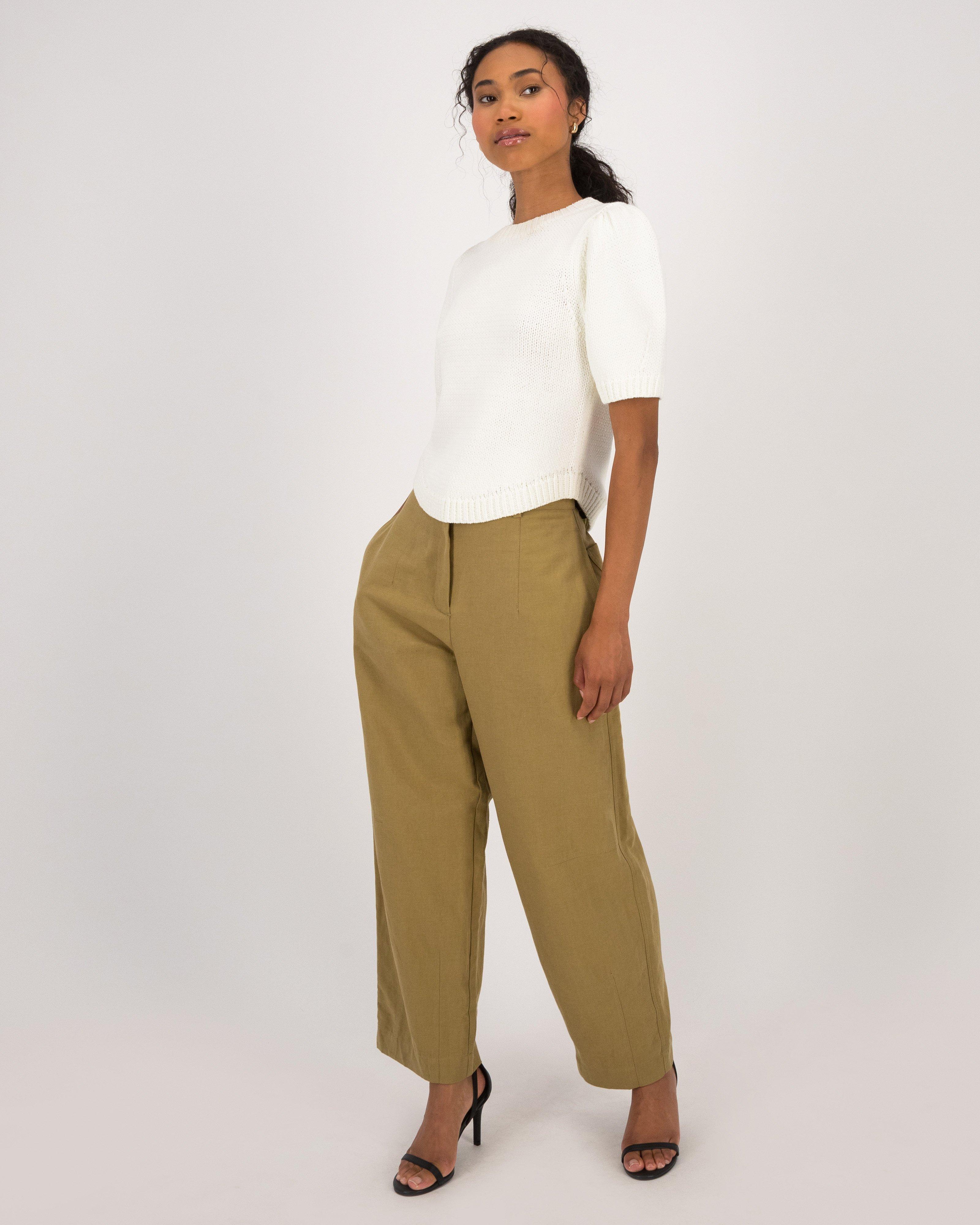 Micah Barrel Pant -  Brown