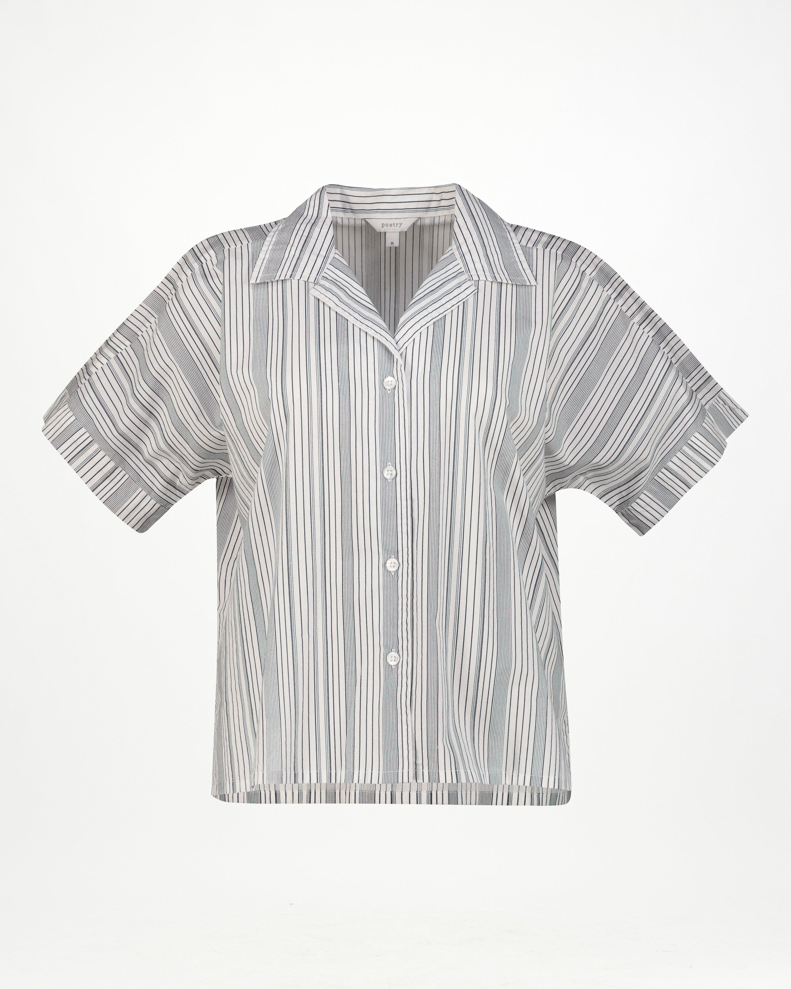 Joslin Wavy Stripe Relaxed Sleep Set -  White