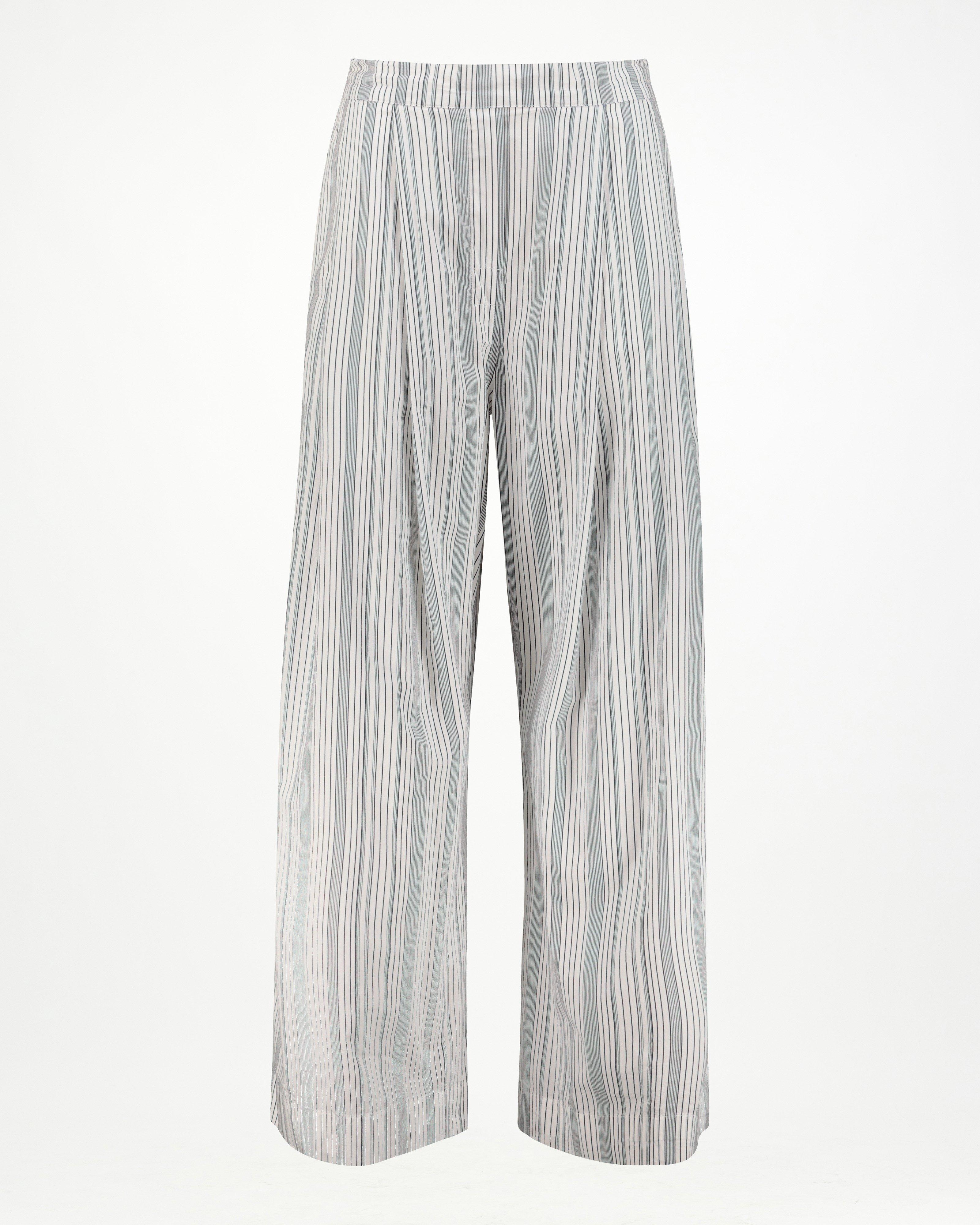Joslin Wavy Stripe Relaxed Sleep Set -  White