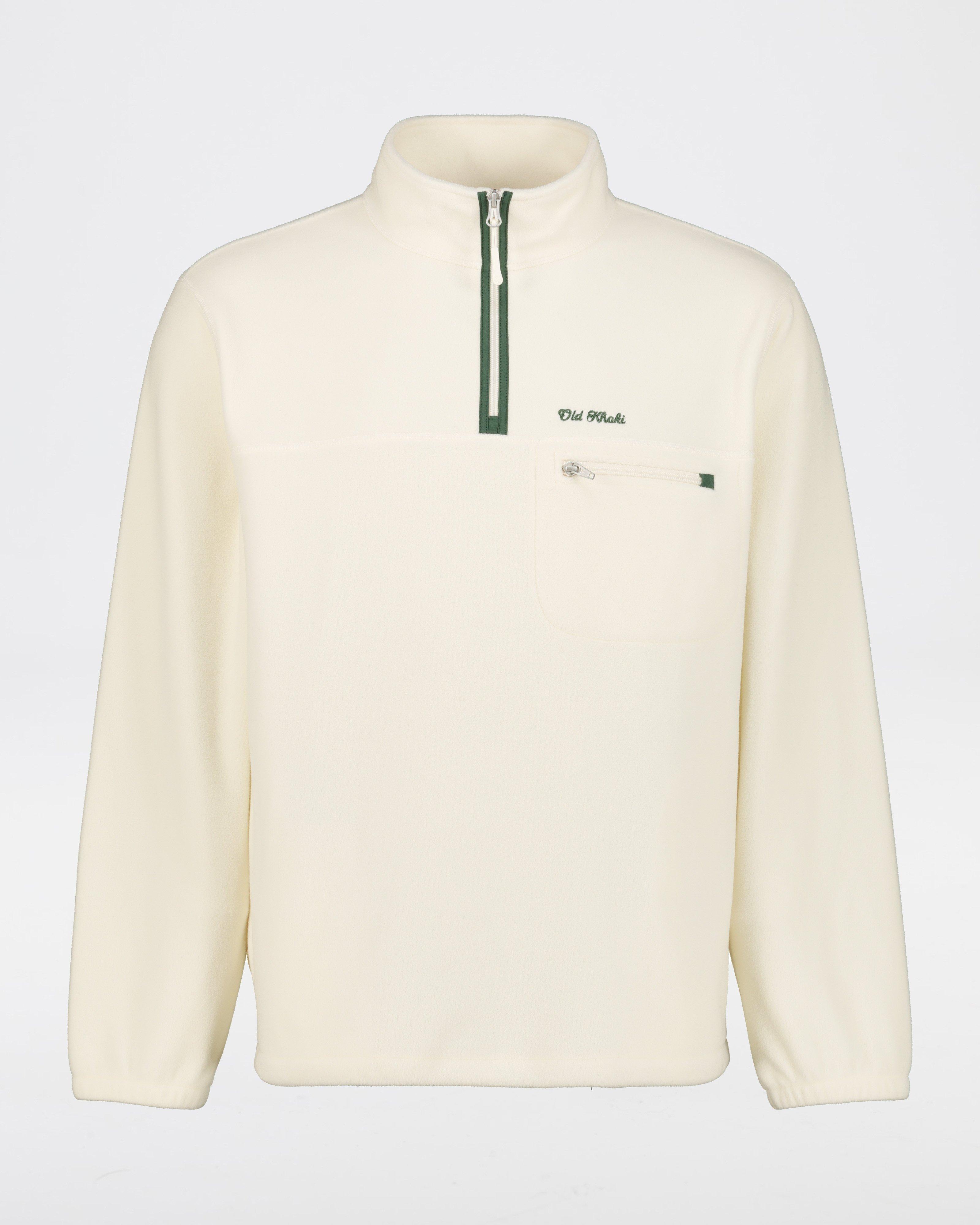 Men's Teddy Quarter Zip Sweat -  Milk