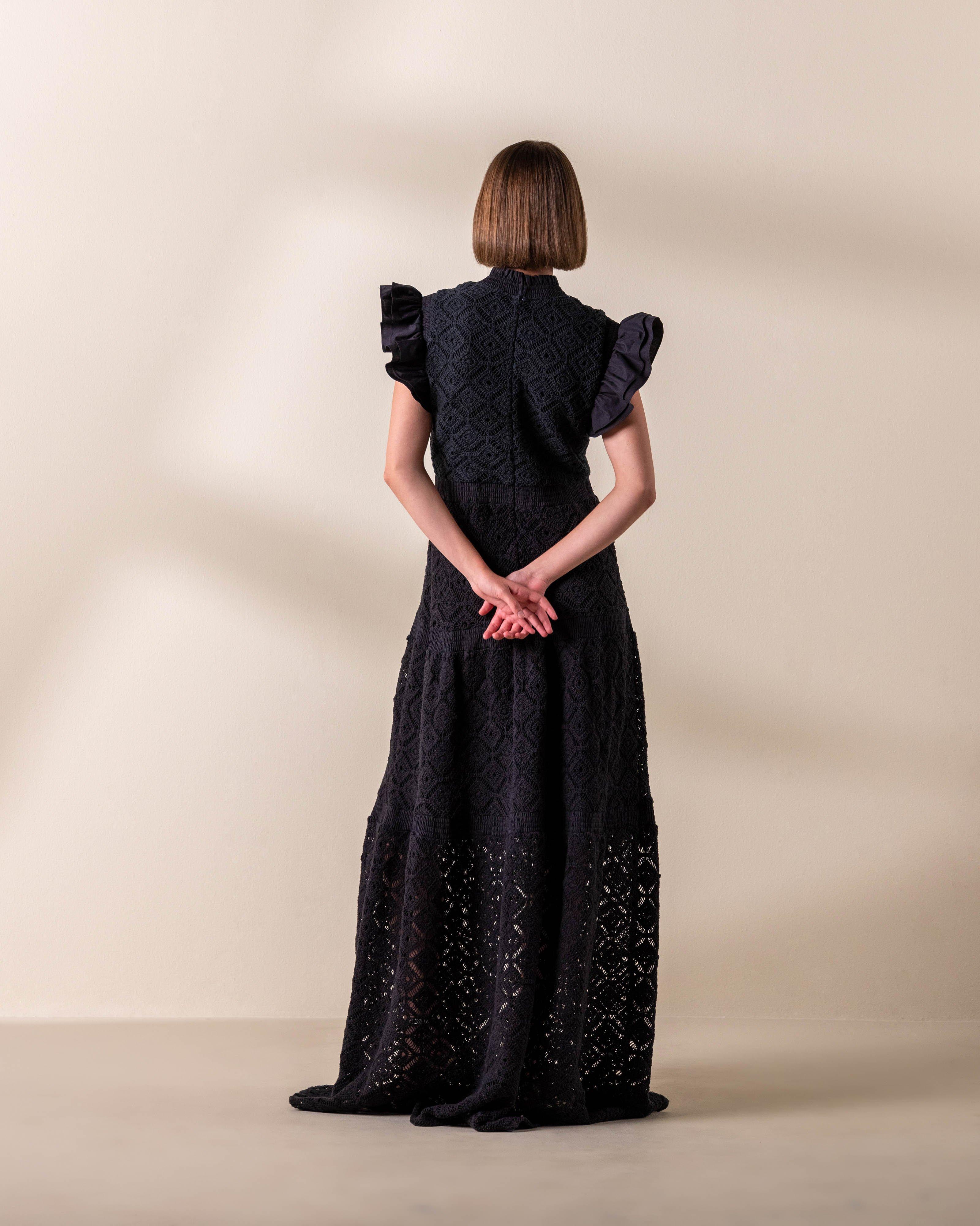KLûK CGDT x Poetry Long Tiered Dress -  Black