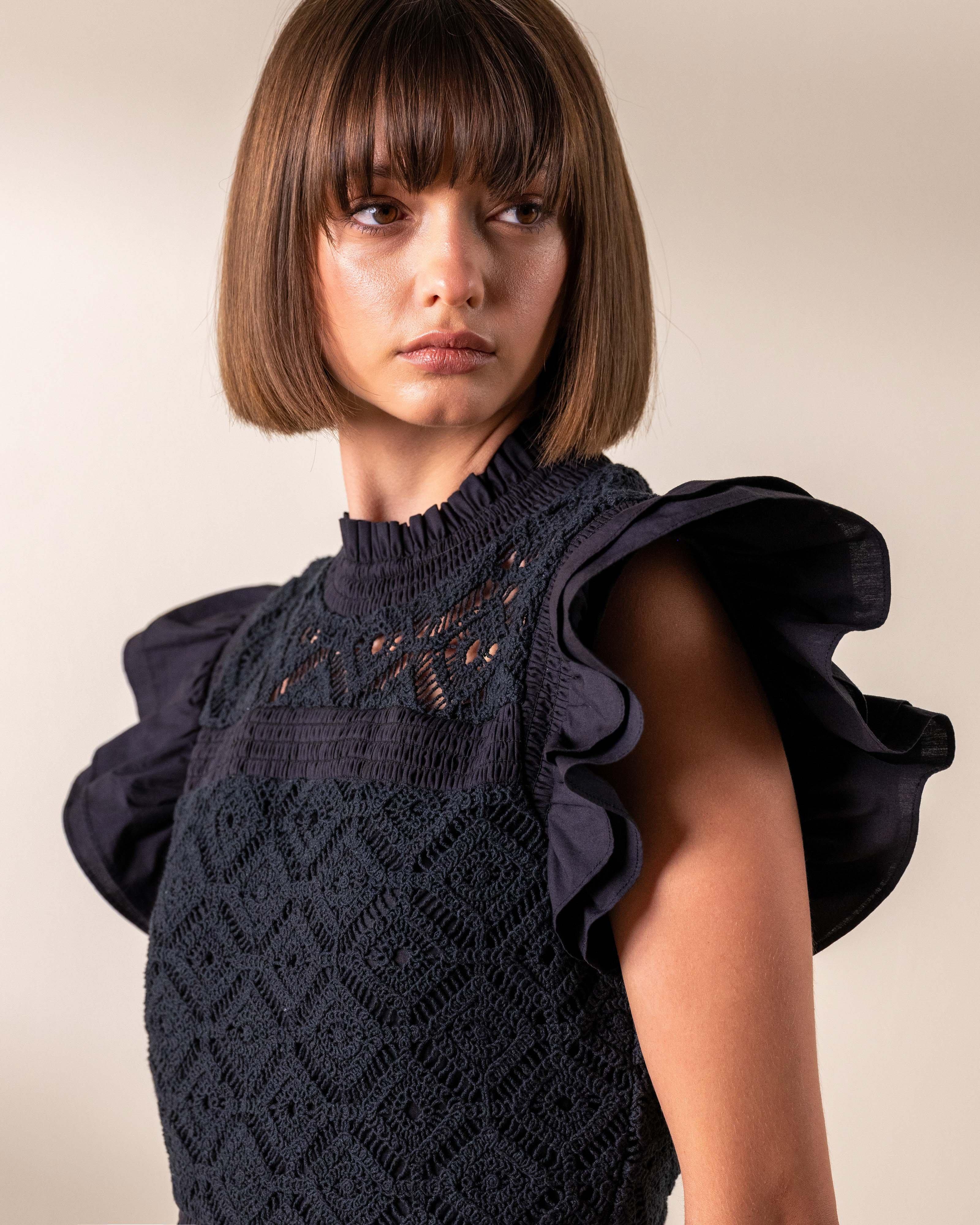 KLûK CGDT x Poetry Long Tiered Dress -  Black