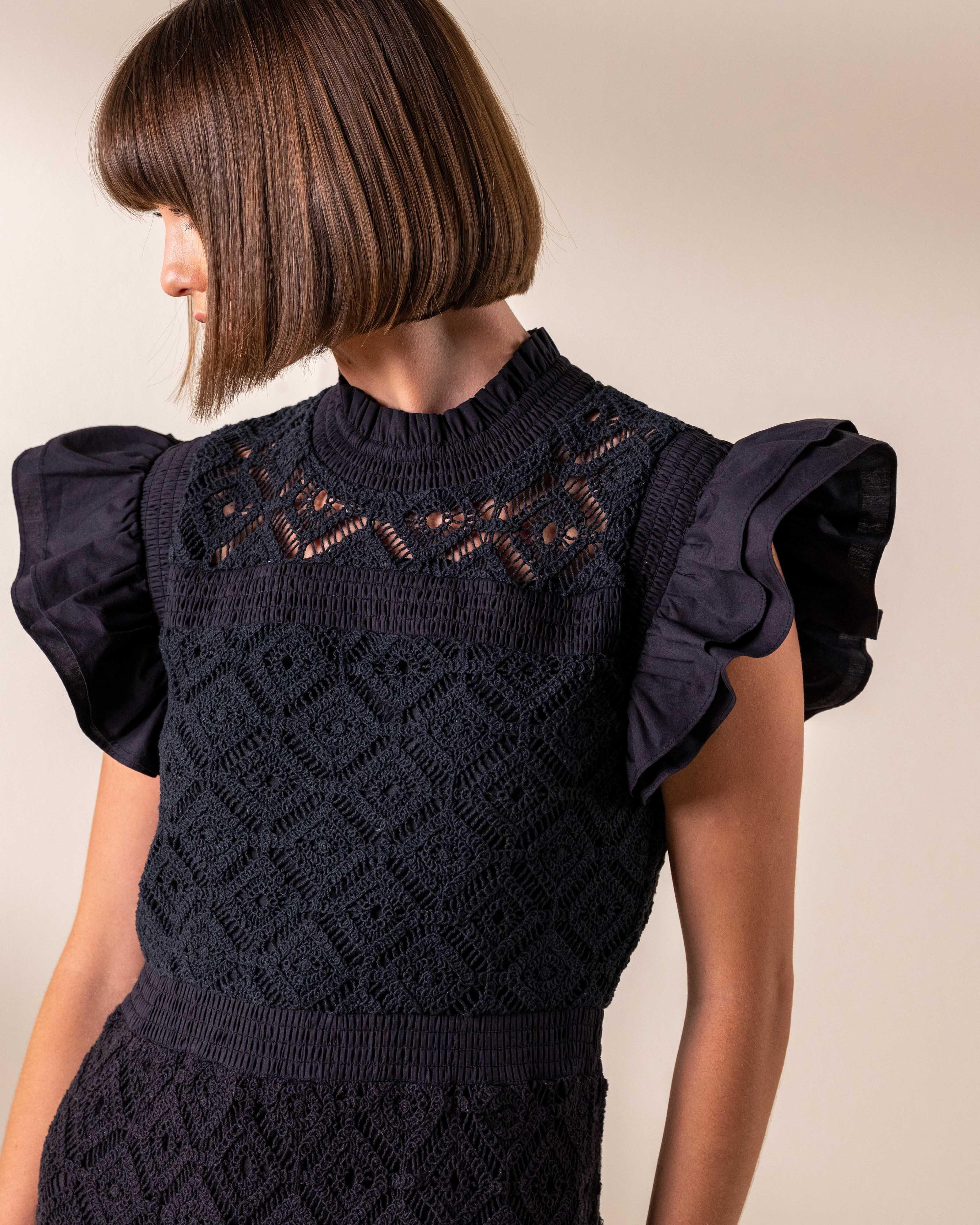 KLûK CGDT x Poetry Long Tiered Dress -  Black