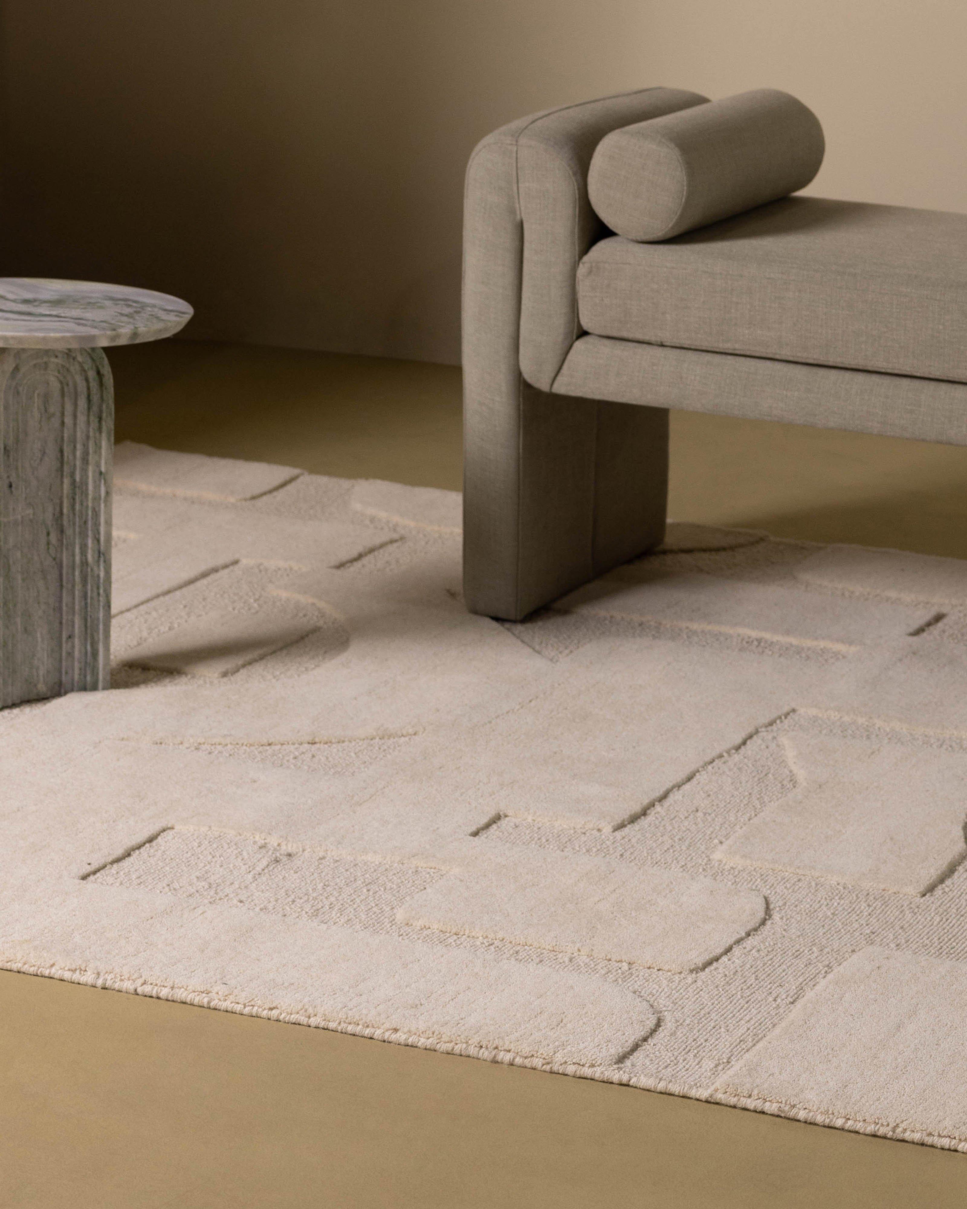 Shanti Wool Hand Woven & Tufted Rug - 200cm x 300cm -  Milk