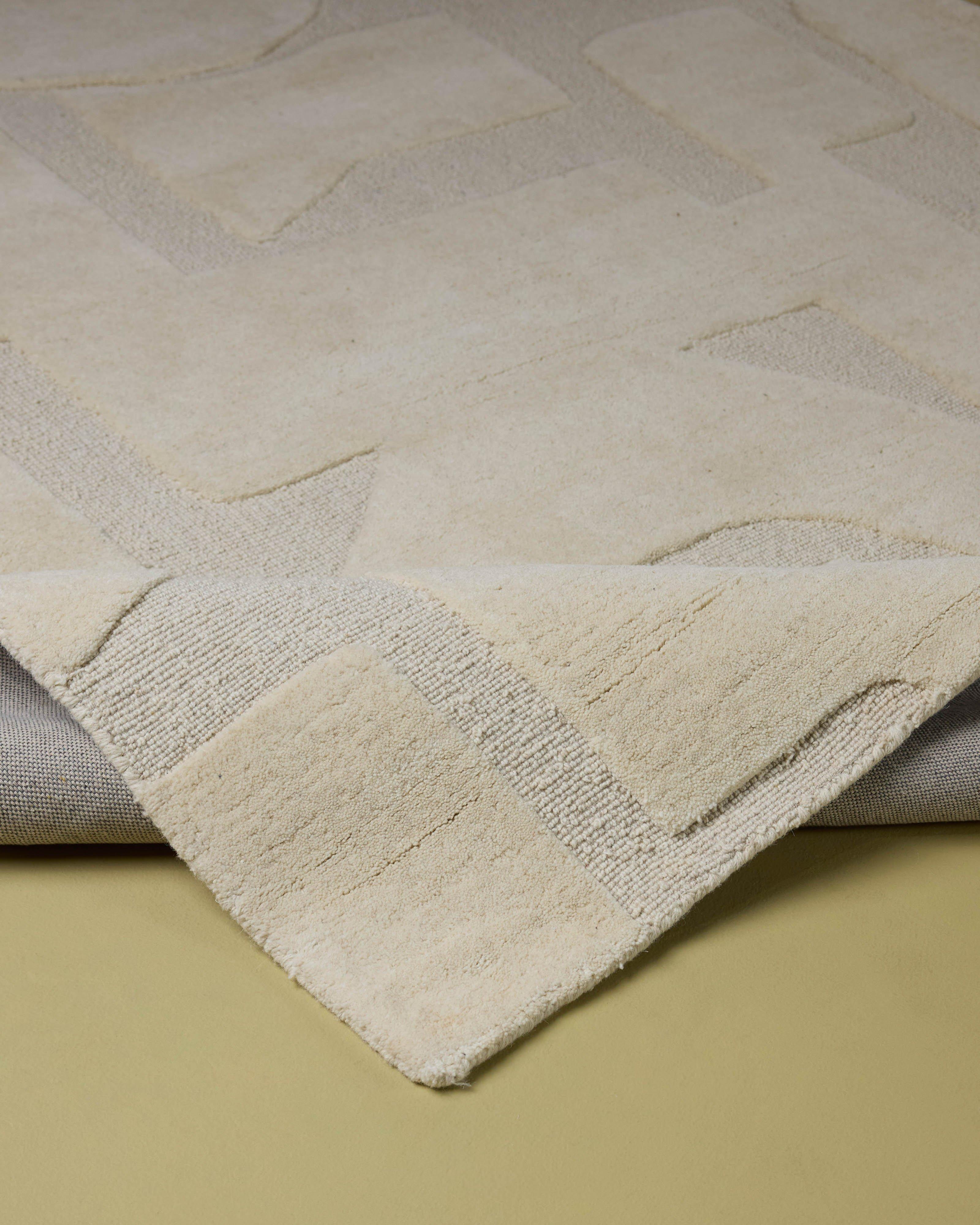 Shanti Wool Hand Woven & Tufted Rug - 200cm x 300cm -  Milk