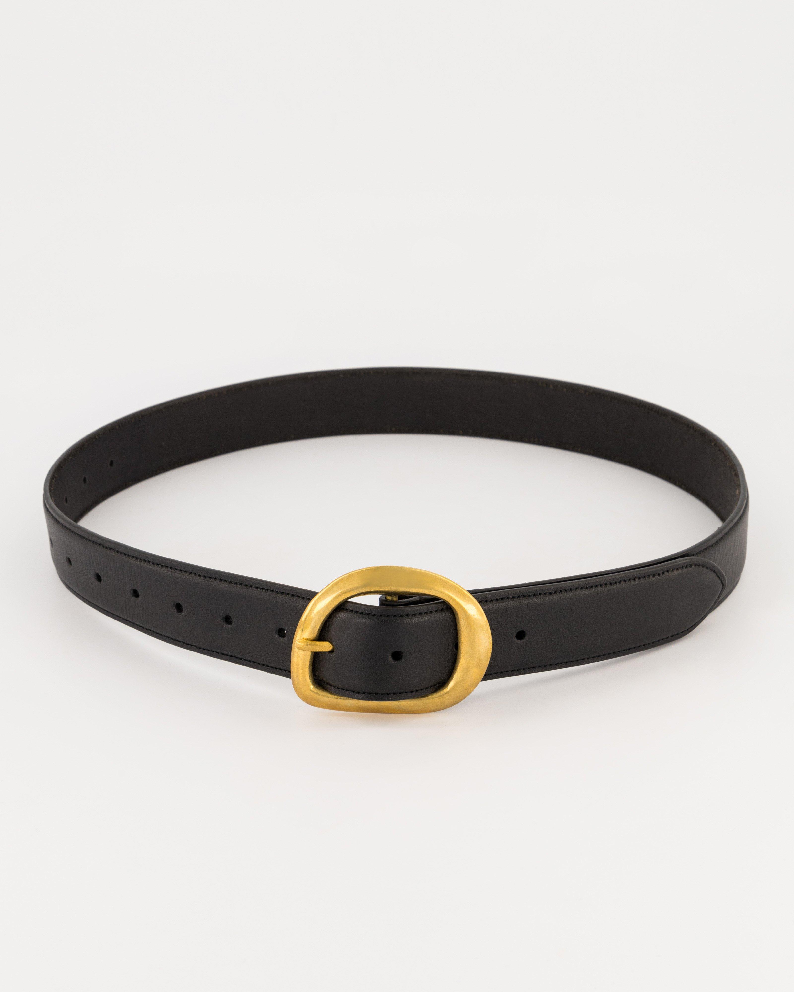 Emma Leather Belt -  Black