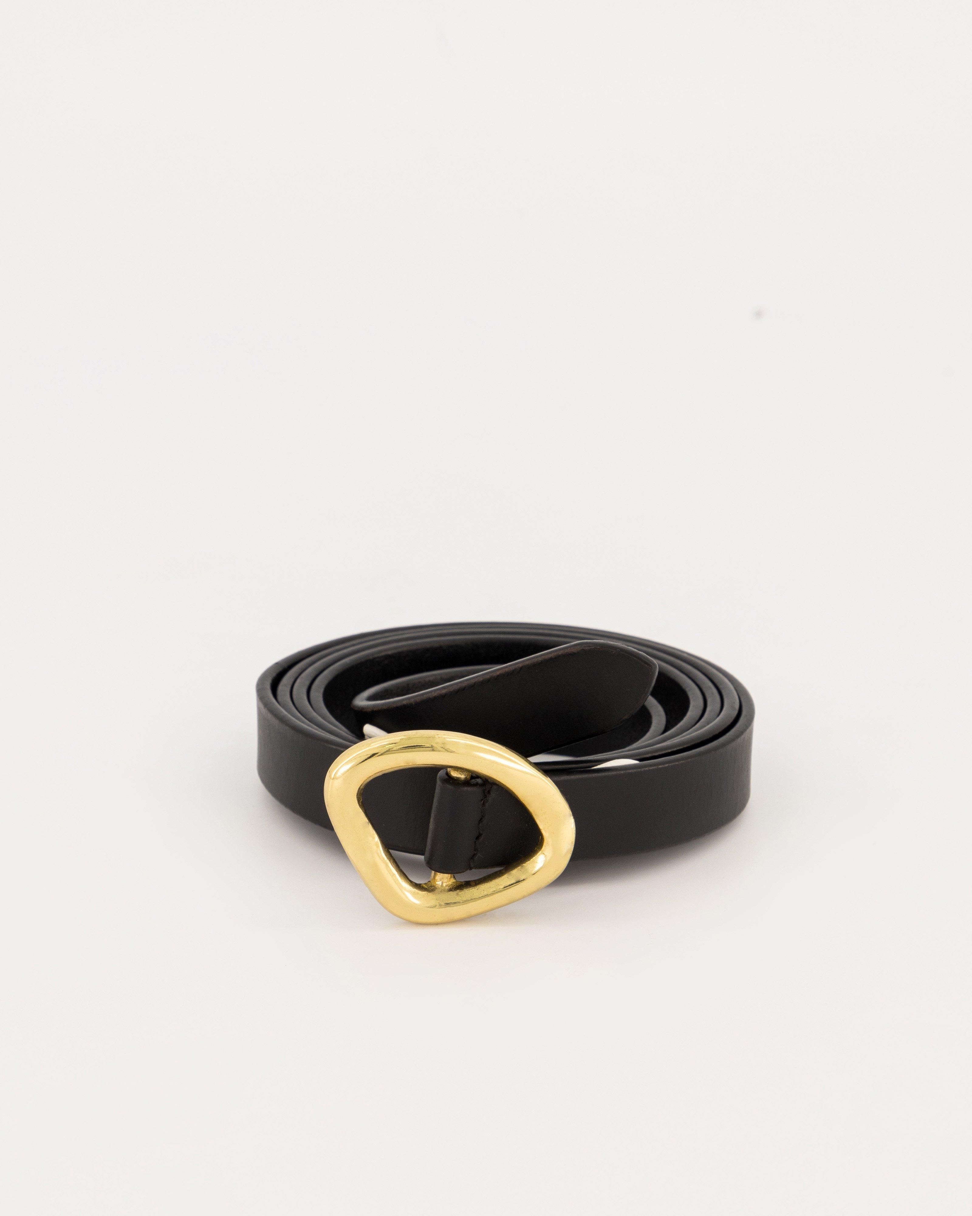 Jade Narrow Waist Belt -  Black