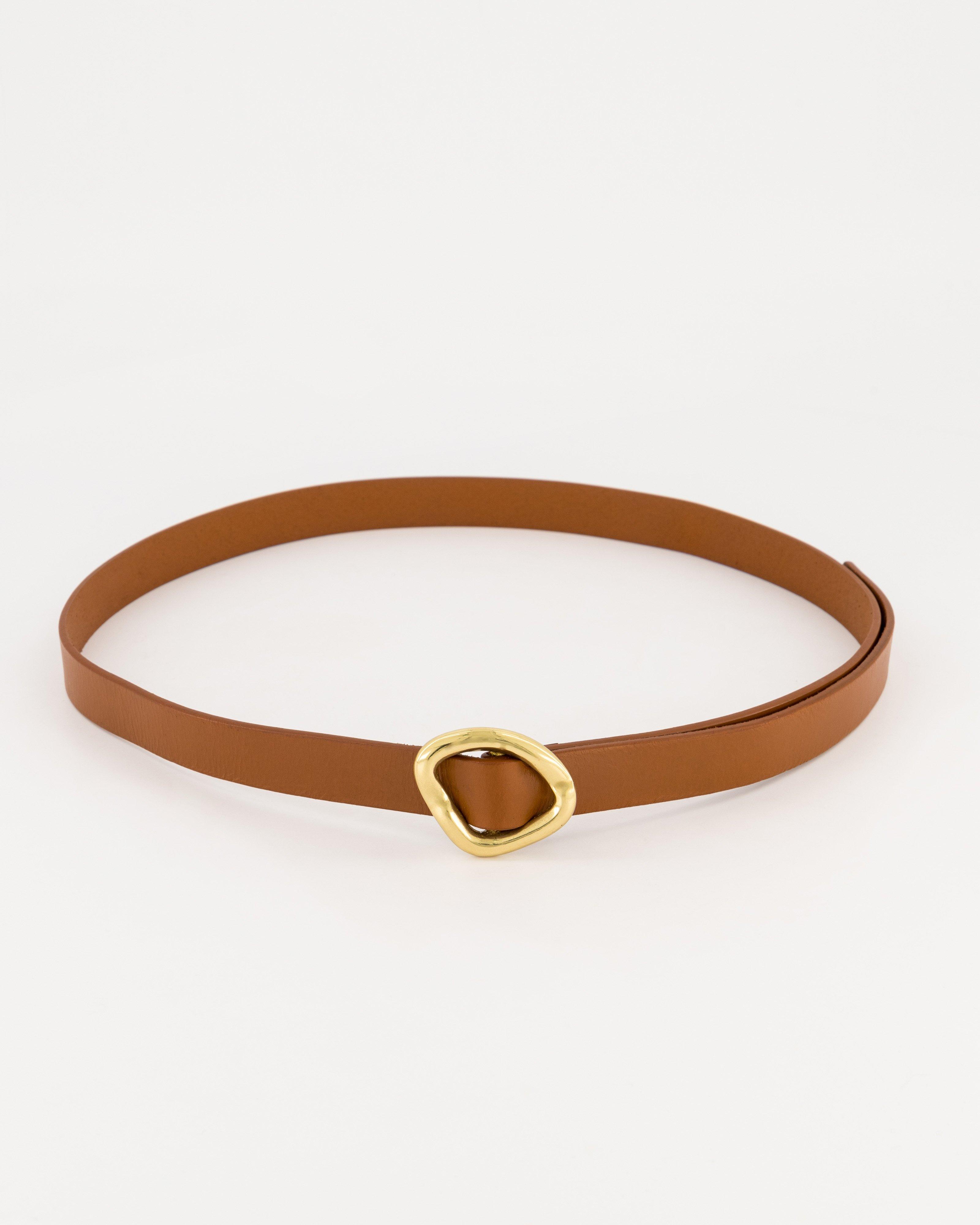 Jade Narrow Waist Belt -  Tan