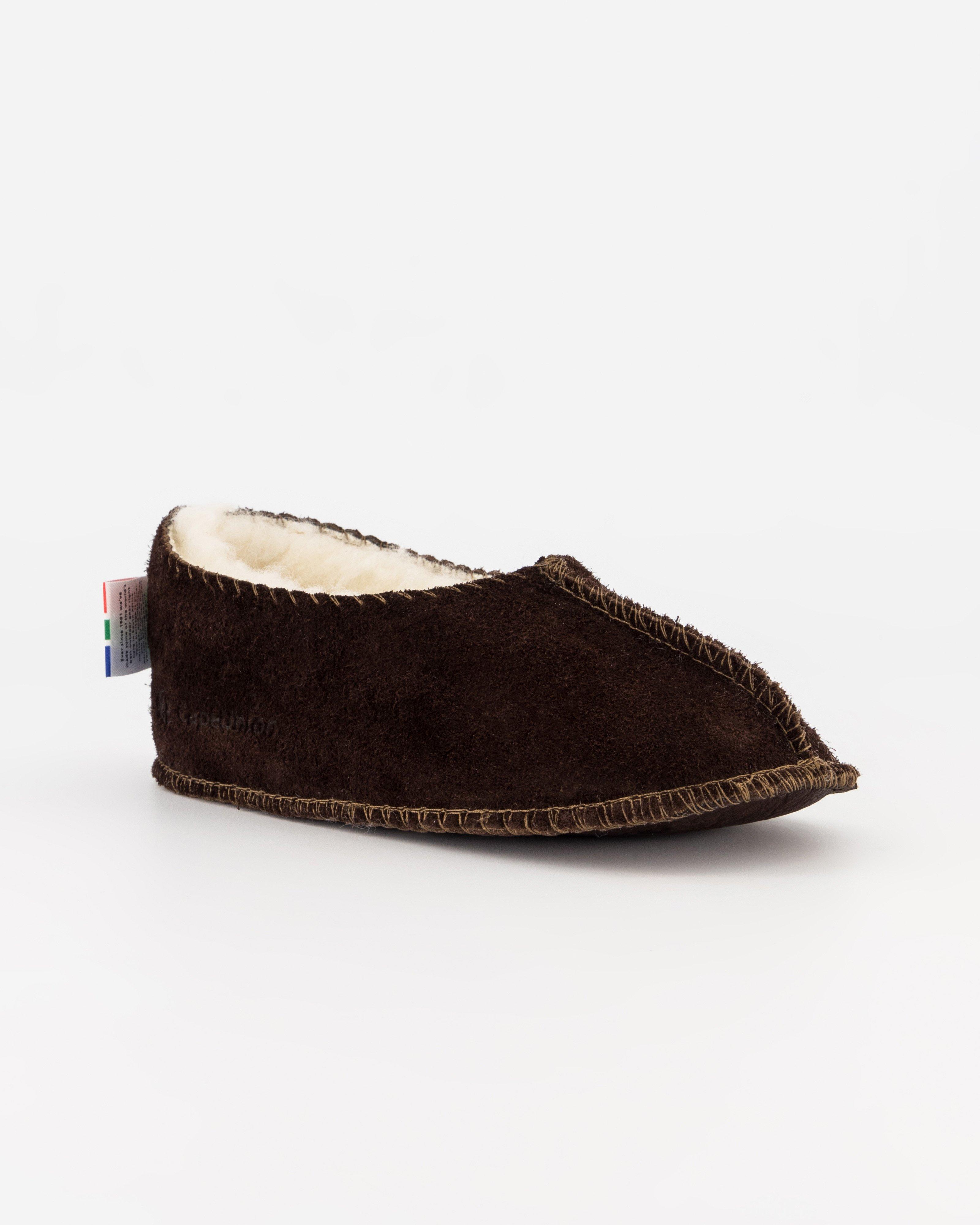  Cape Union Kids Travel Wool Suede Slippers -  Chocolate