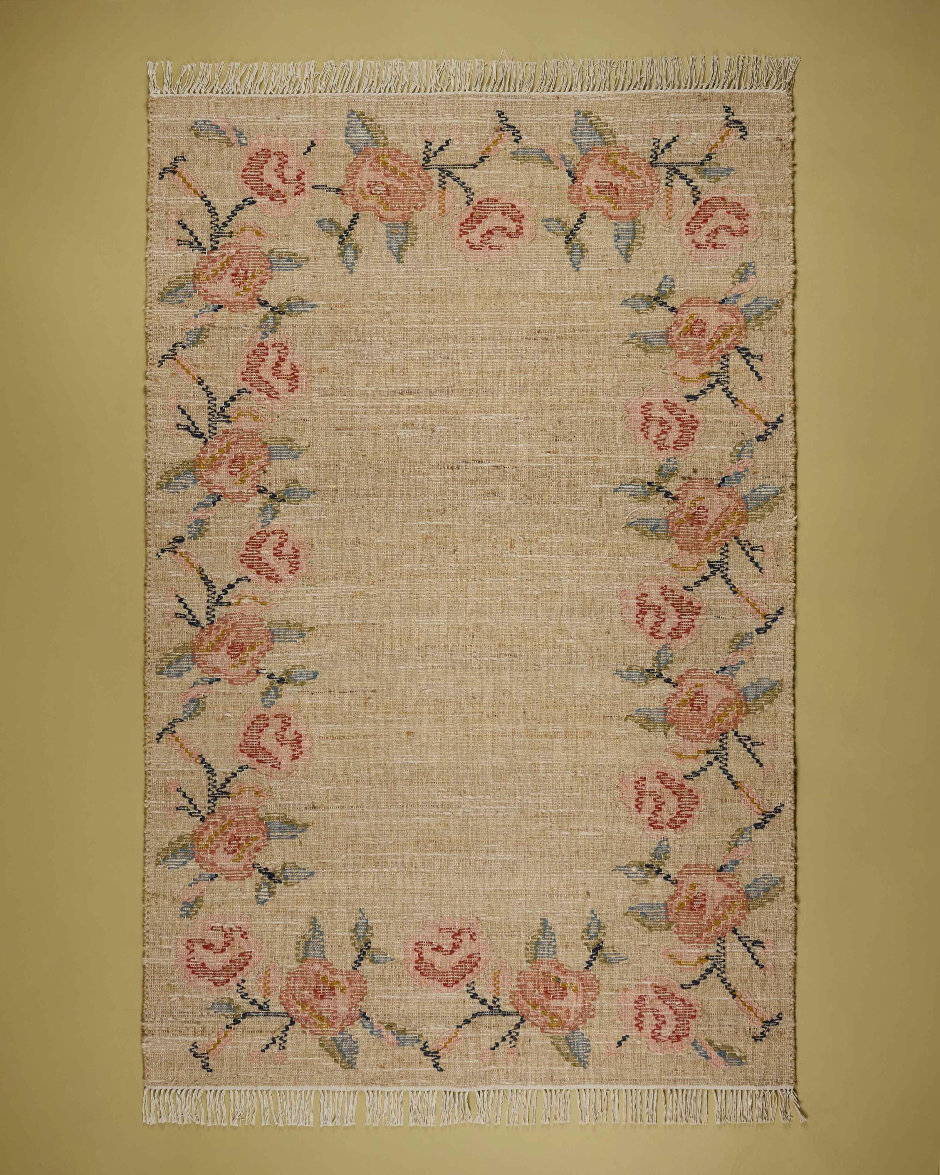 Nightingale Jute and Wool Punja Kelim Rug - 152cm x 244cm -  Taupe