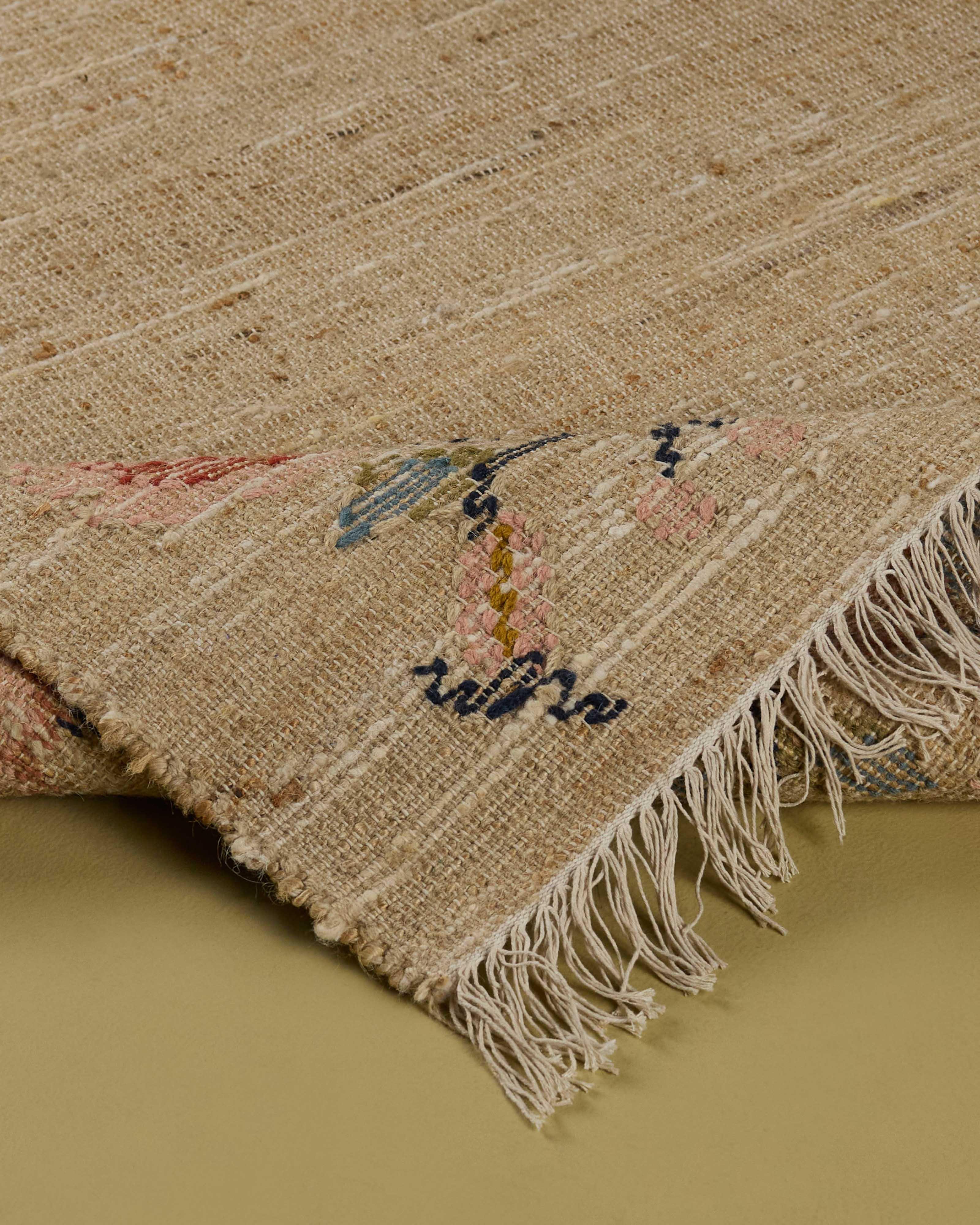 Nightingale Jute and Wool Punja Kelim Rug - 152cm x 244cm -  Taupe