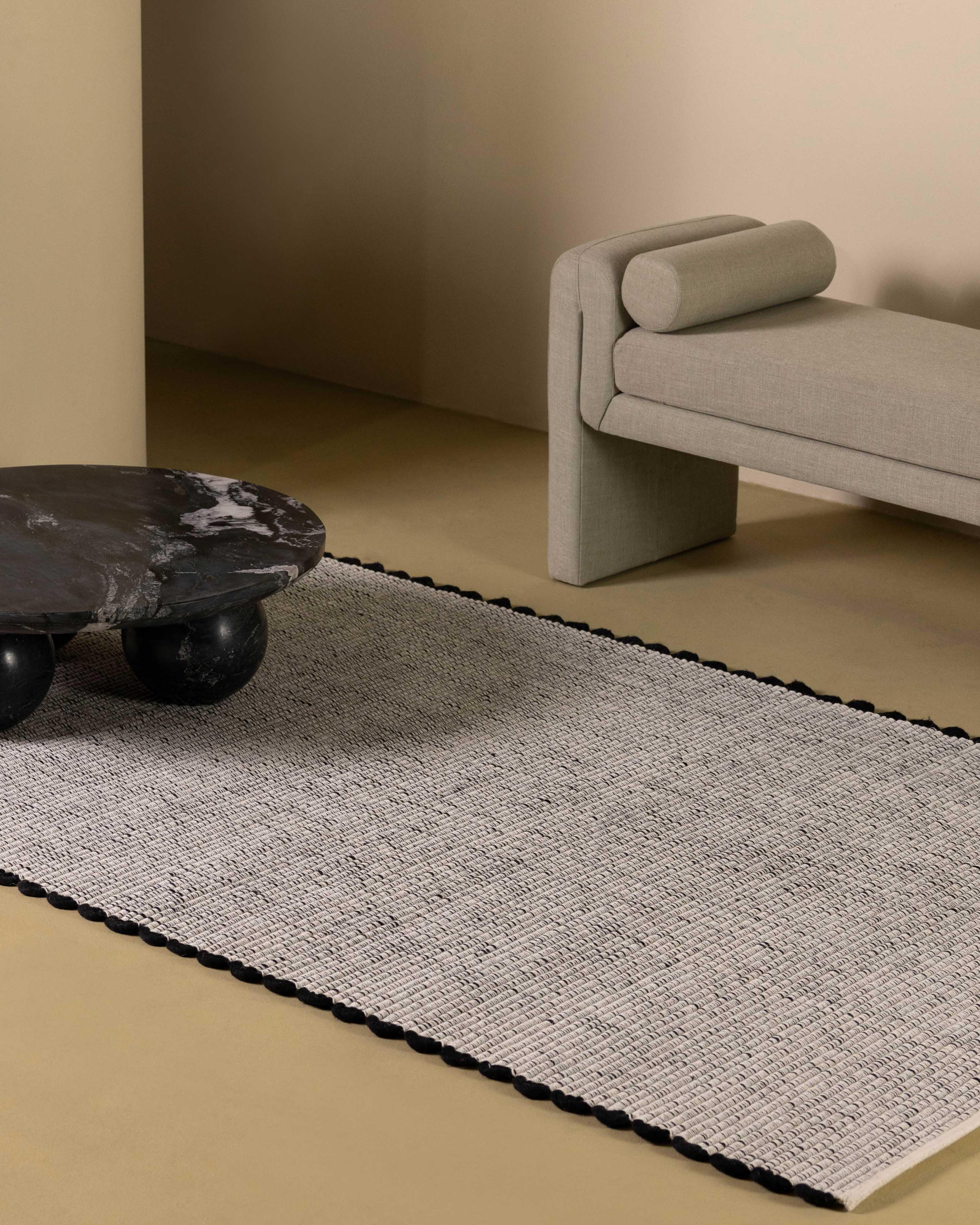 Cleo Wool & PET Hand-Woven Rug - 152cm x 244cm -  Black