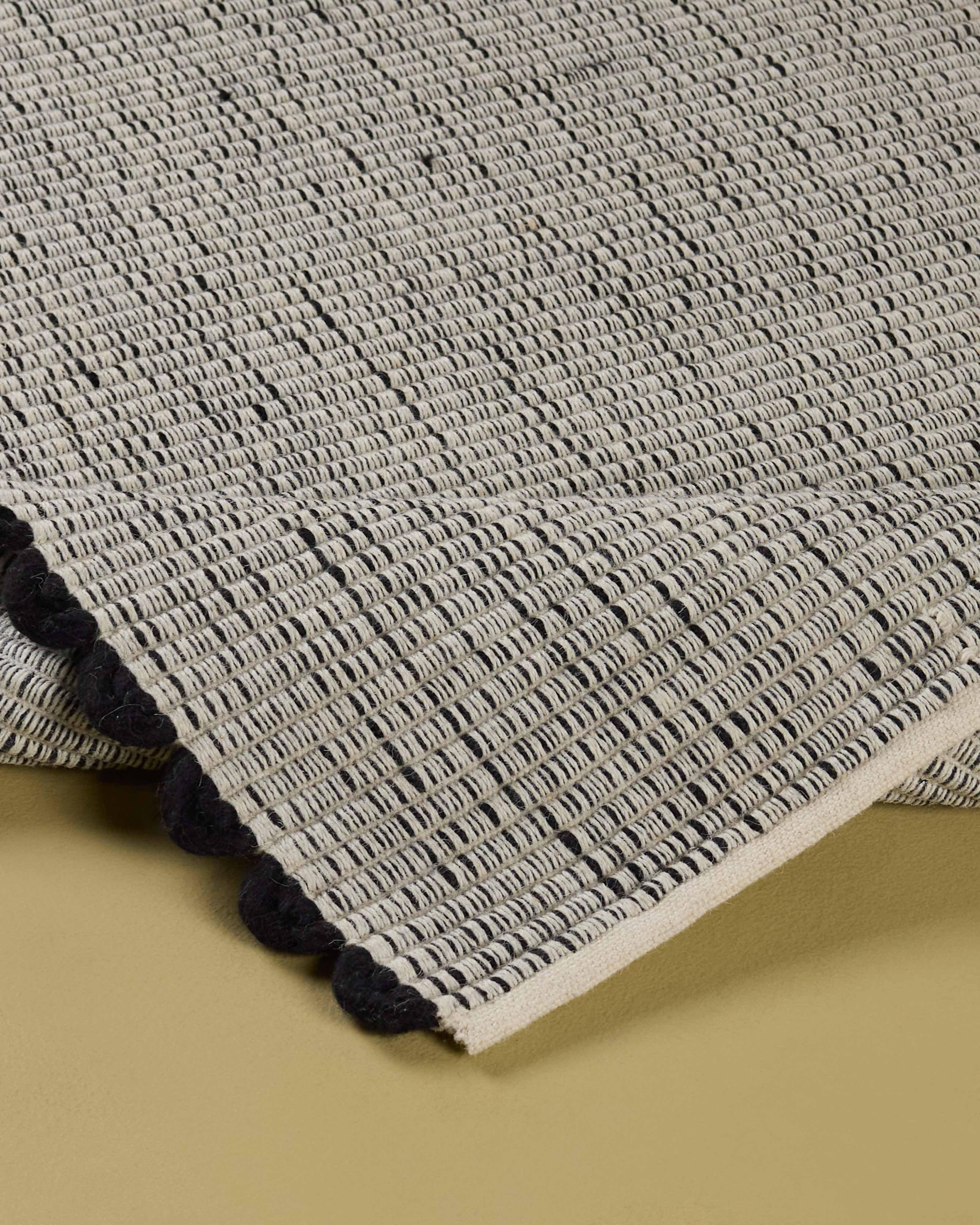 Cleo Wool & PET Hand-Woven Rug - 152cm x 244cm -  Black
