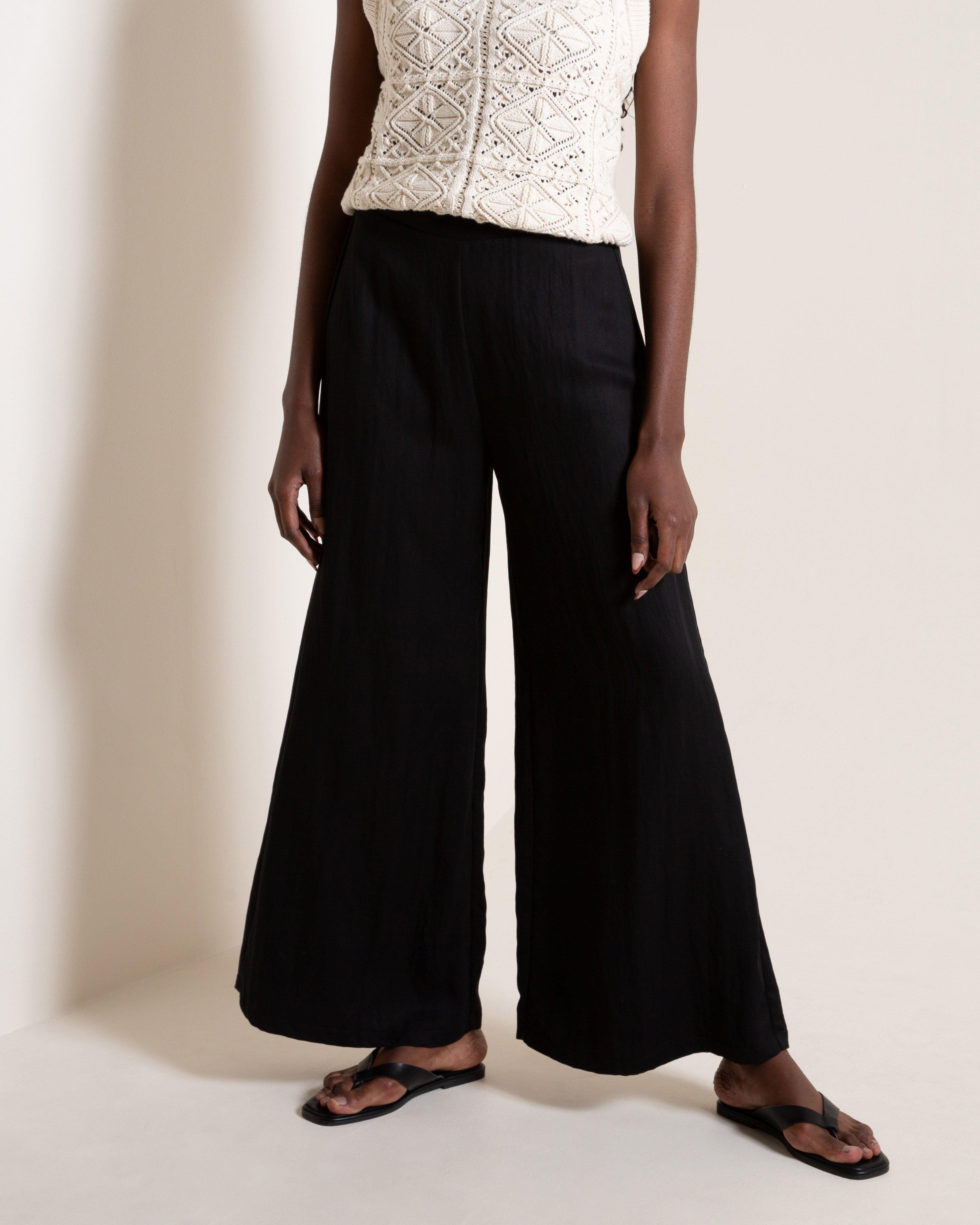 Women's Tara Wide Leg Pants  -  Black