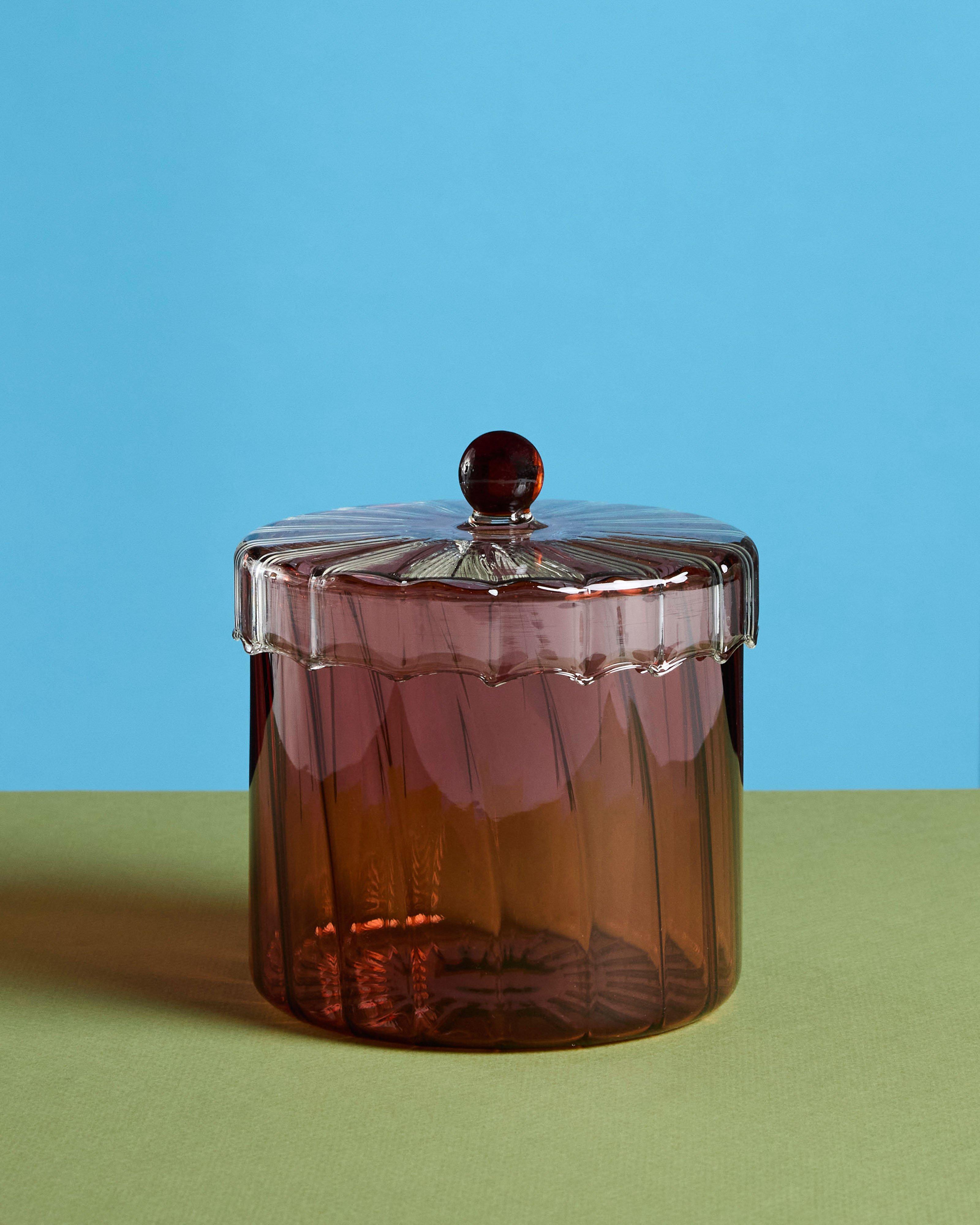 Swirl Mid Glass Jar -  Rust
