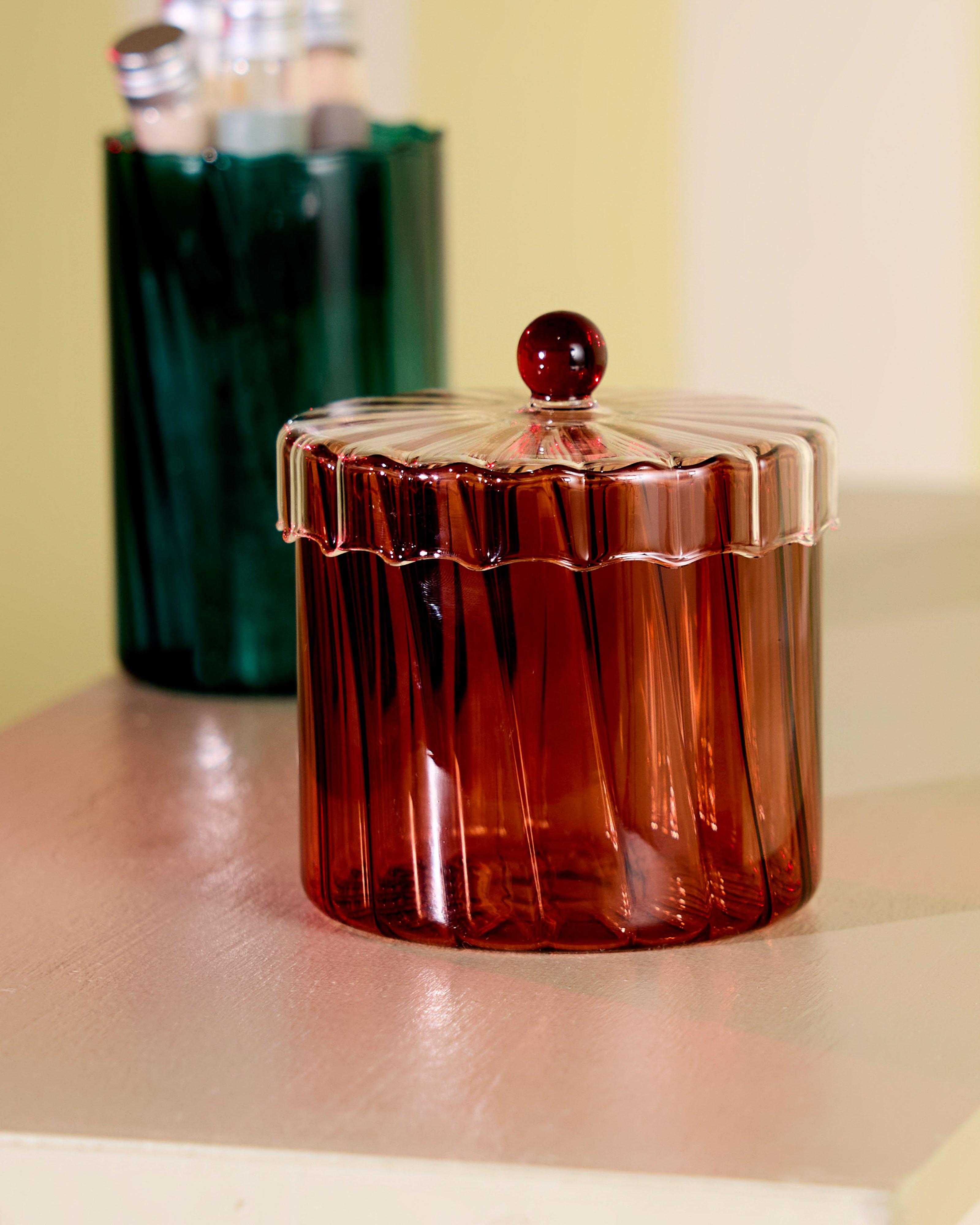 Swirl Mid Glass Jar -  Rust