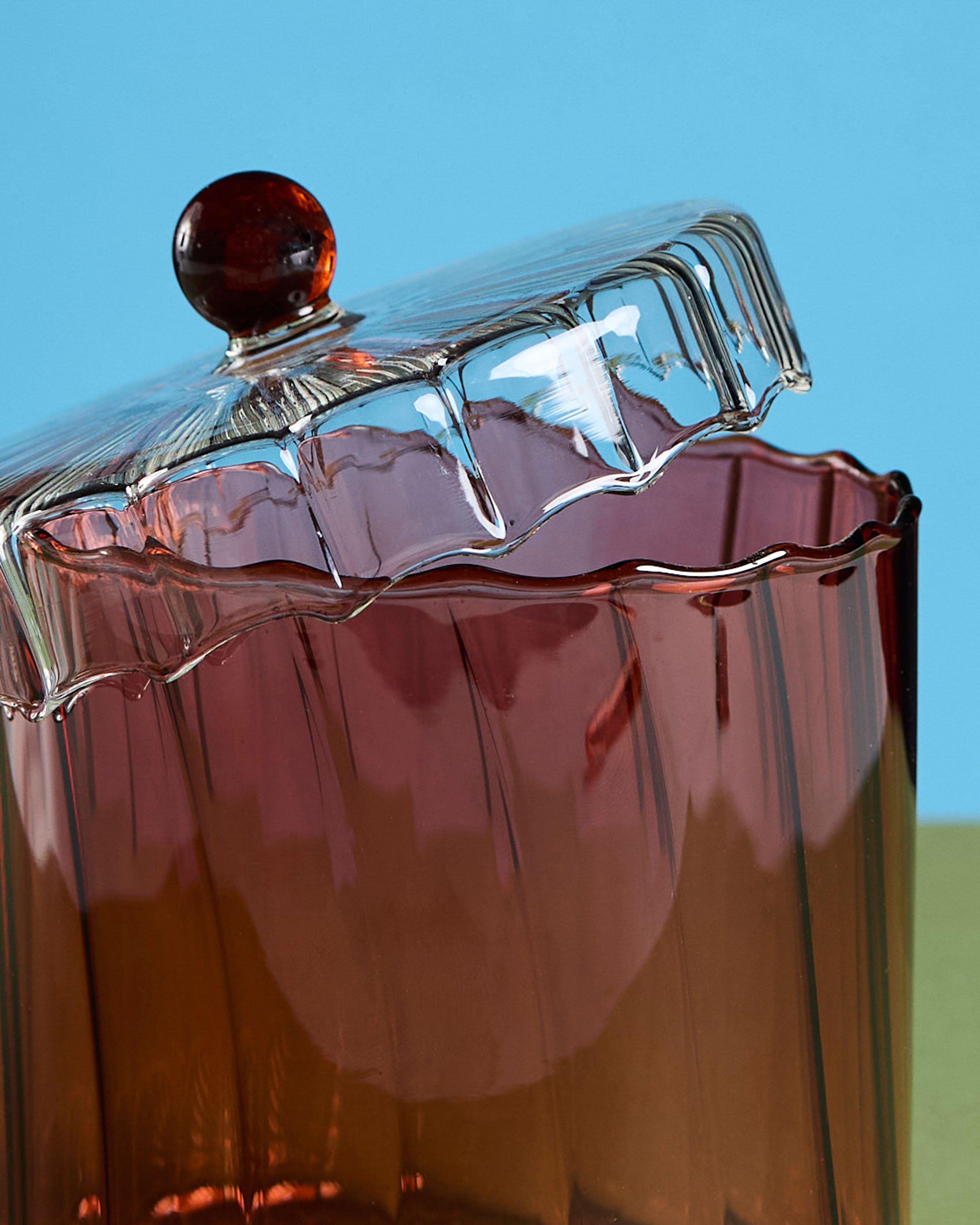 Swirl Mid Glass Jar -  Rust