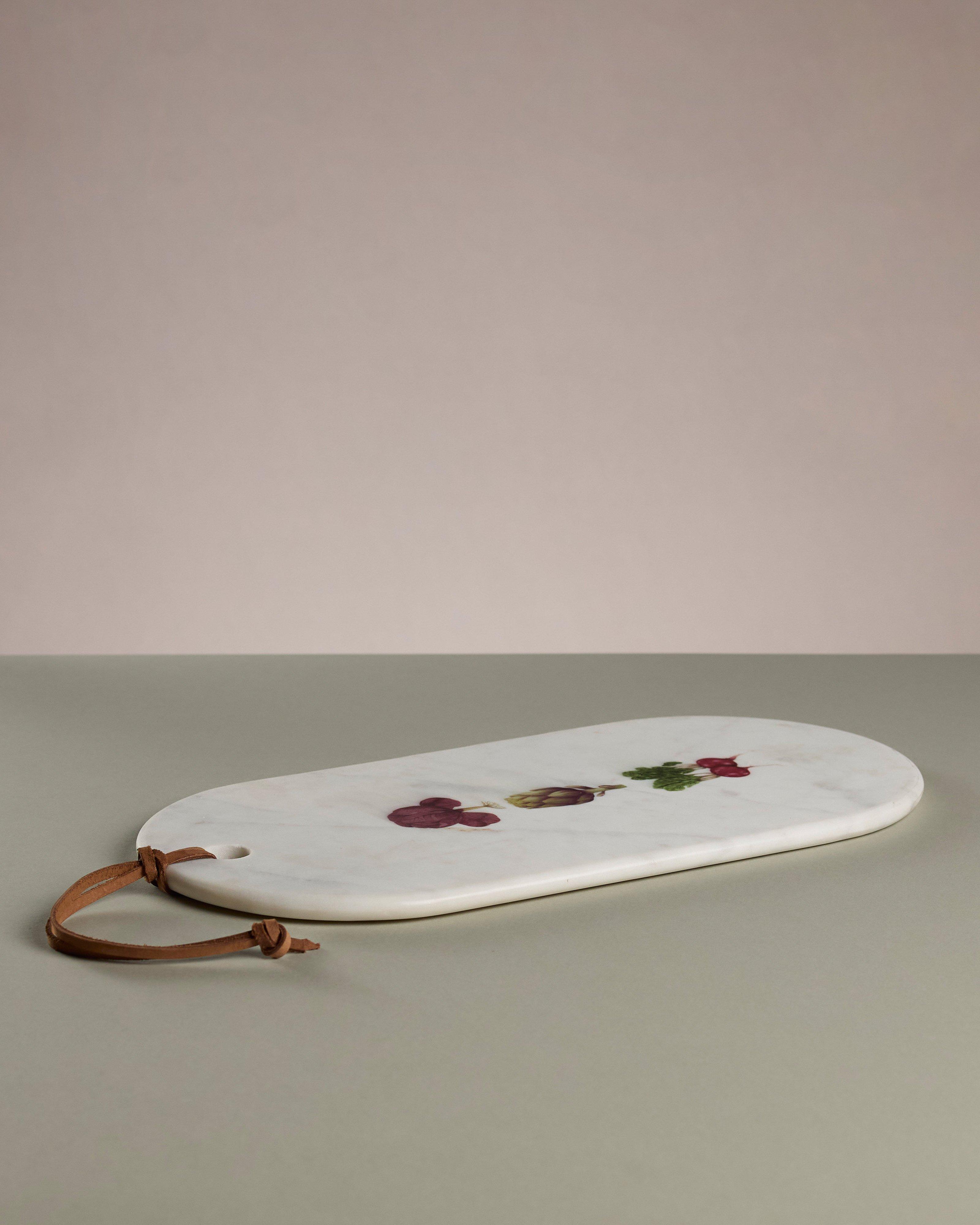 Vegetable Oval Marble Board -  White