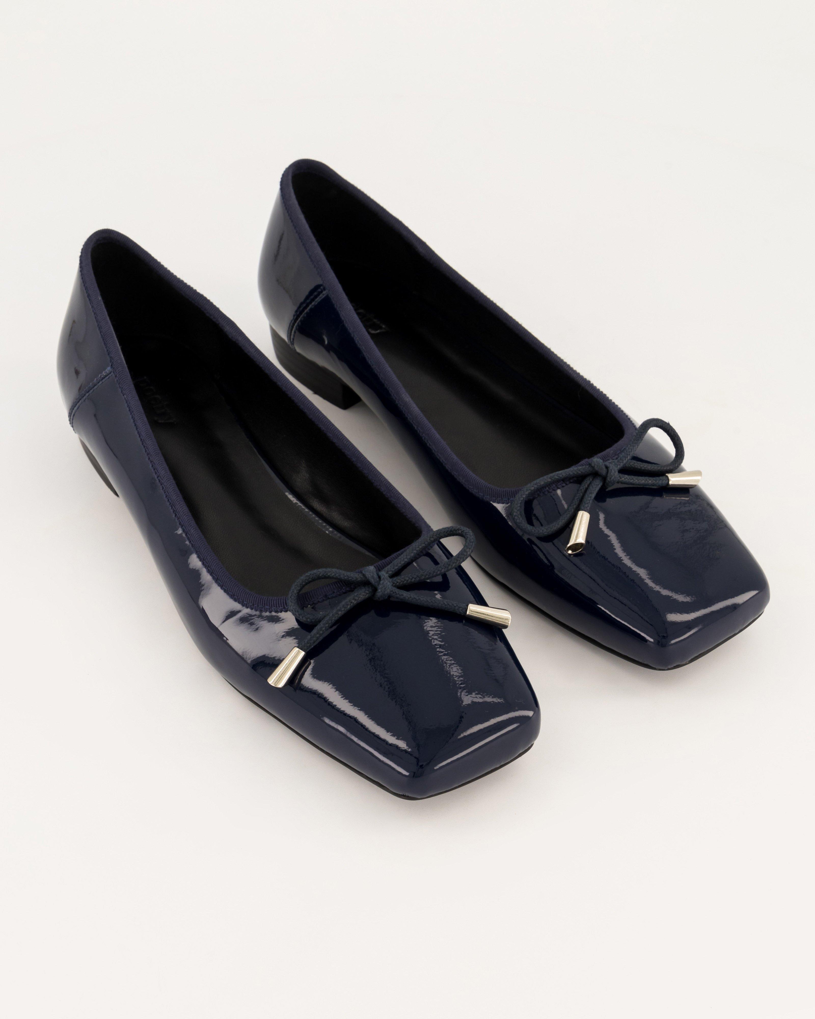 Helen Leather Ballet Pump -  Blue