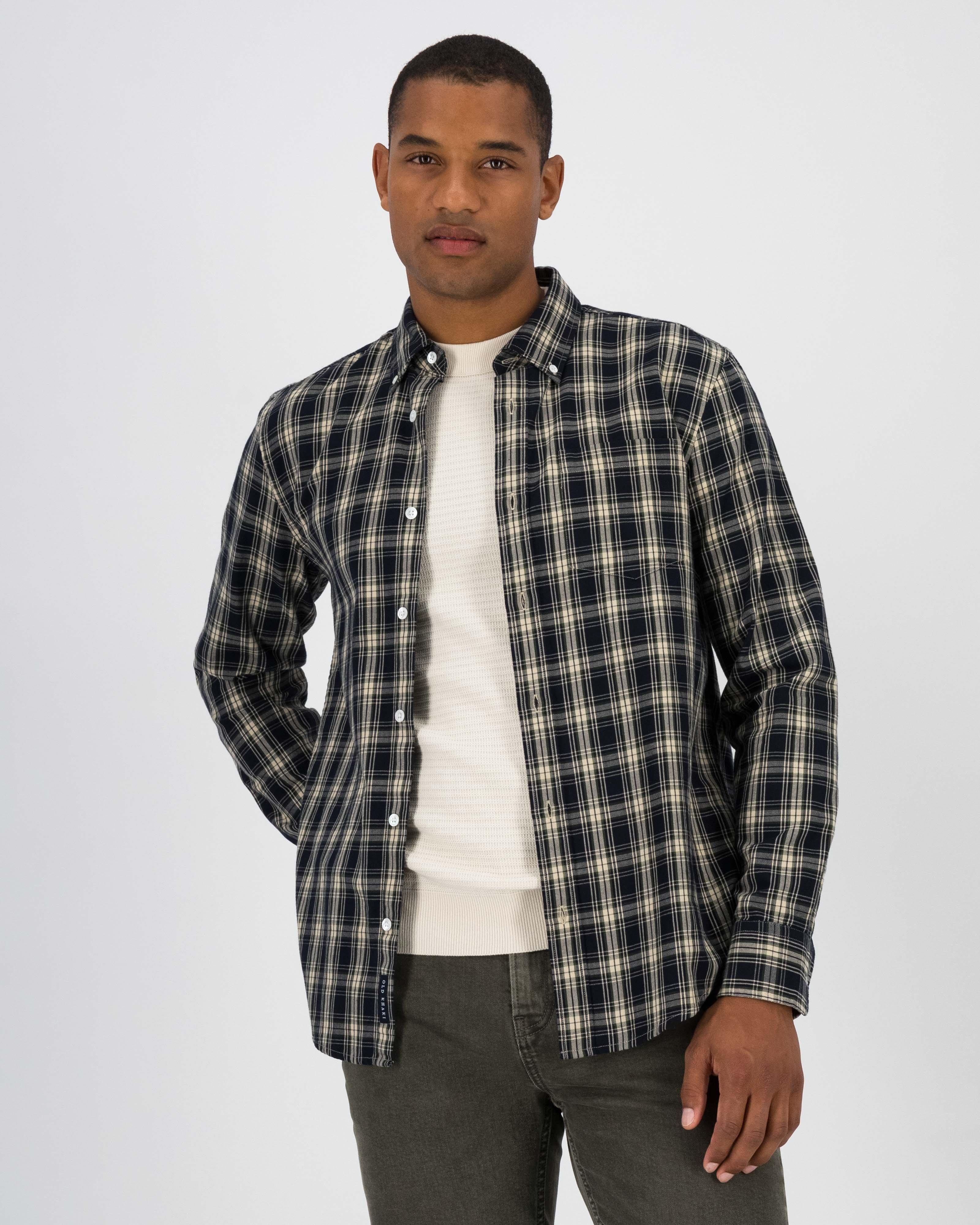 Men's Ron Yarn Dye Check Shirt -  Navy