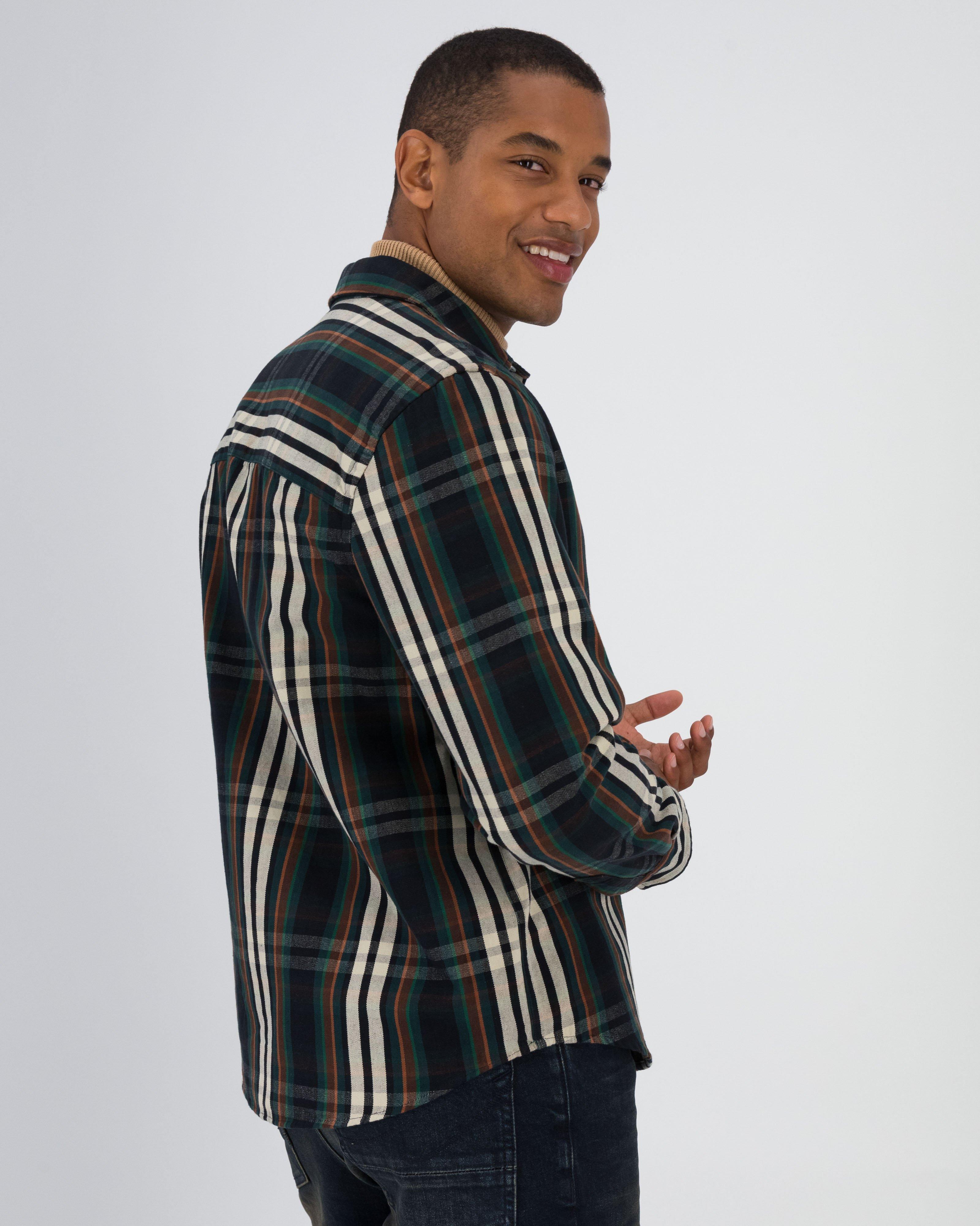 Old Khaki Men’s Fred Checked Overshirt -  Navy