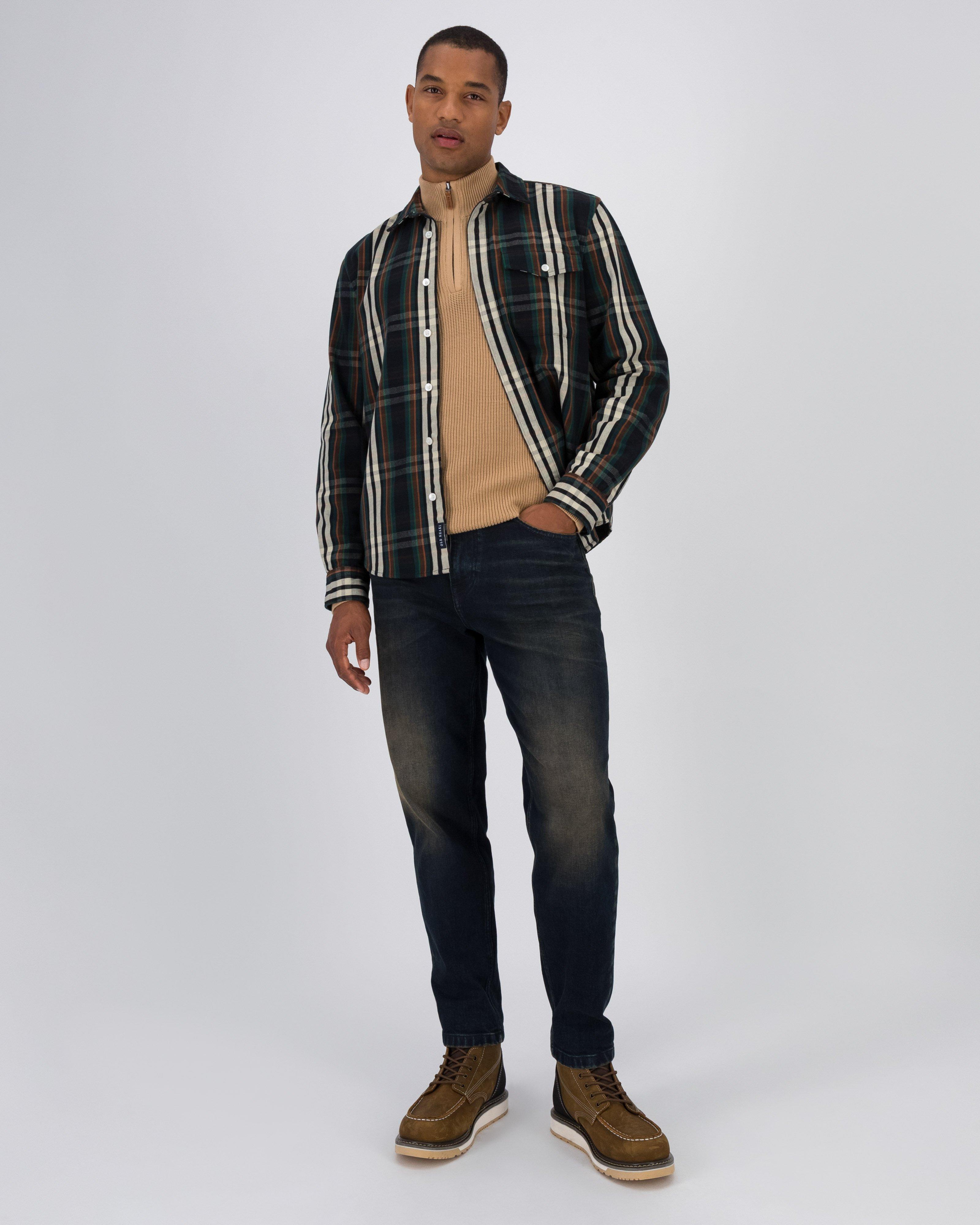 Old Khaki Men’s Fred Checked Overshirt -  Navy