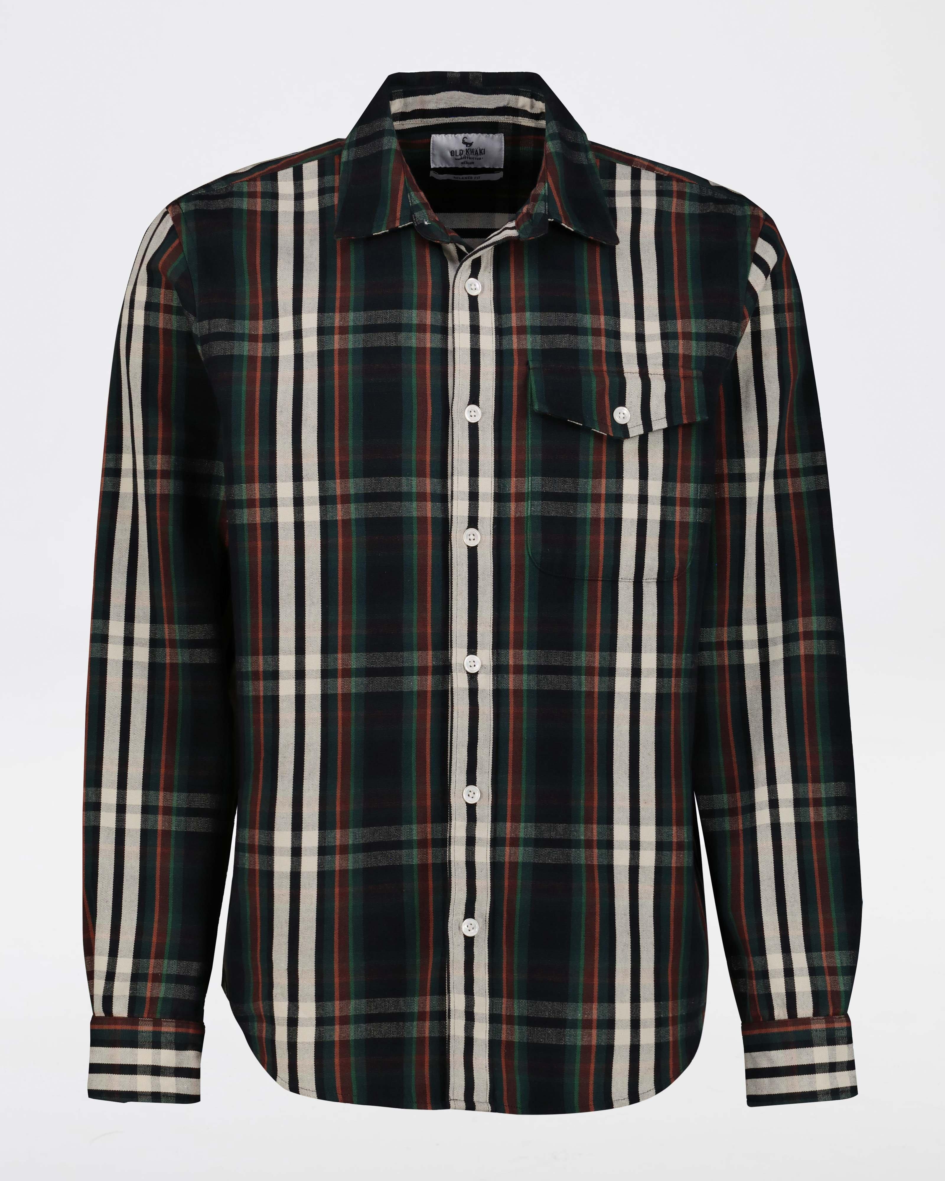 Old Khaki Men’s Fred Checked Overshirt -  Navy
