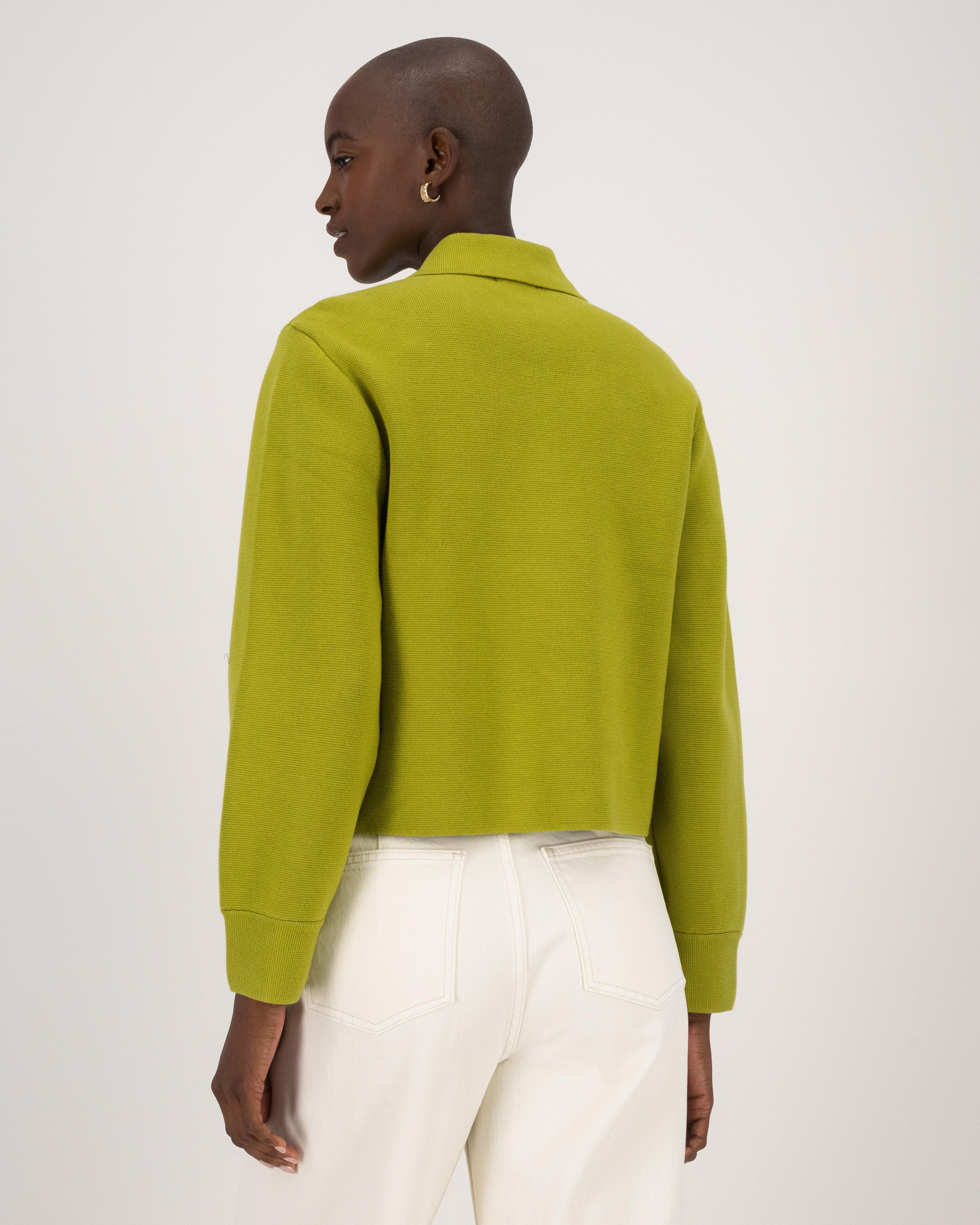Rue Cropped Knitwear Jacket -  Green