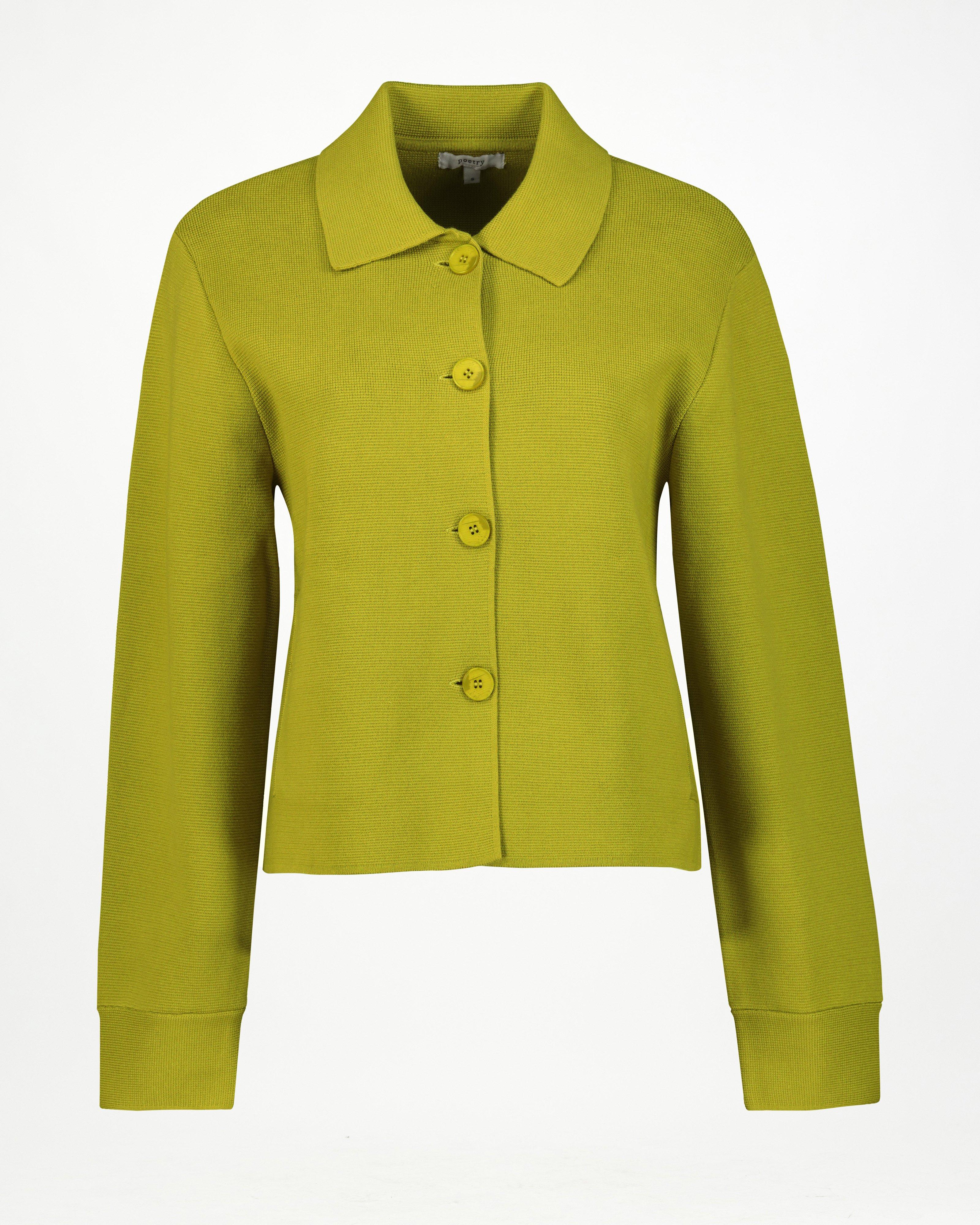 Rue Cropped Knitwear Jacket -  Green