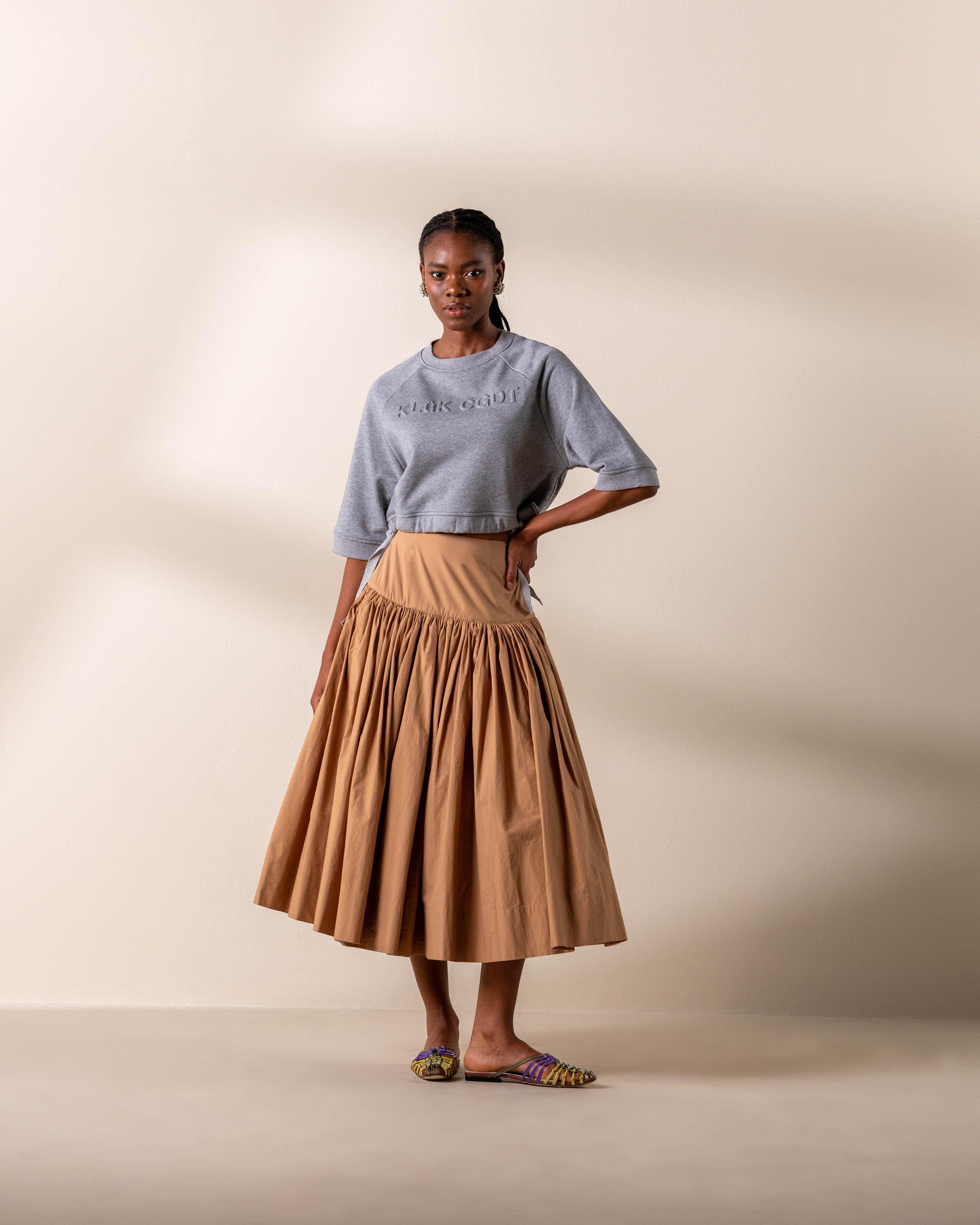 KLûK CGDT x Poetry Basque Skirt -  Camel