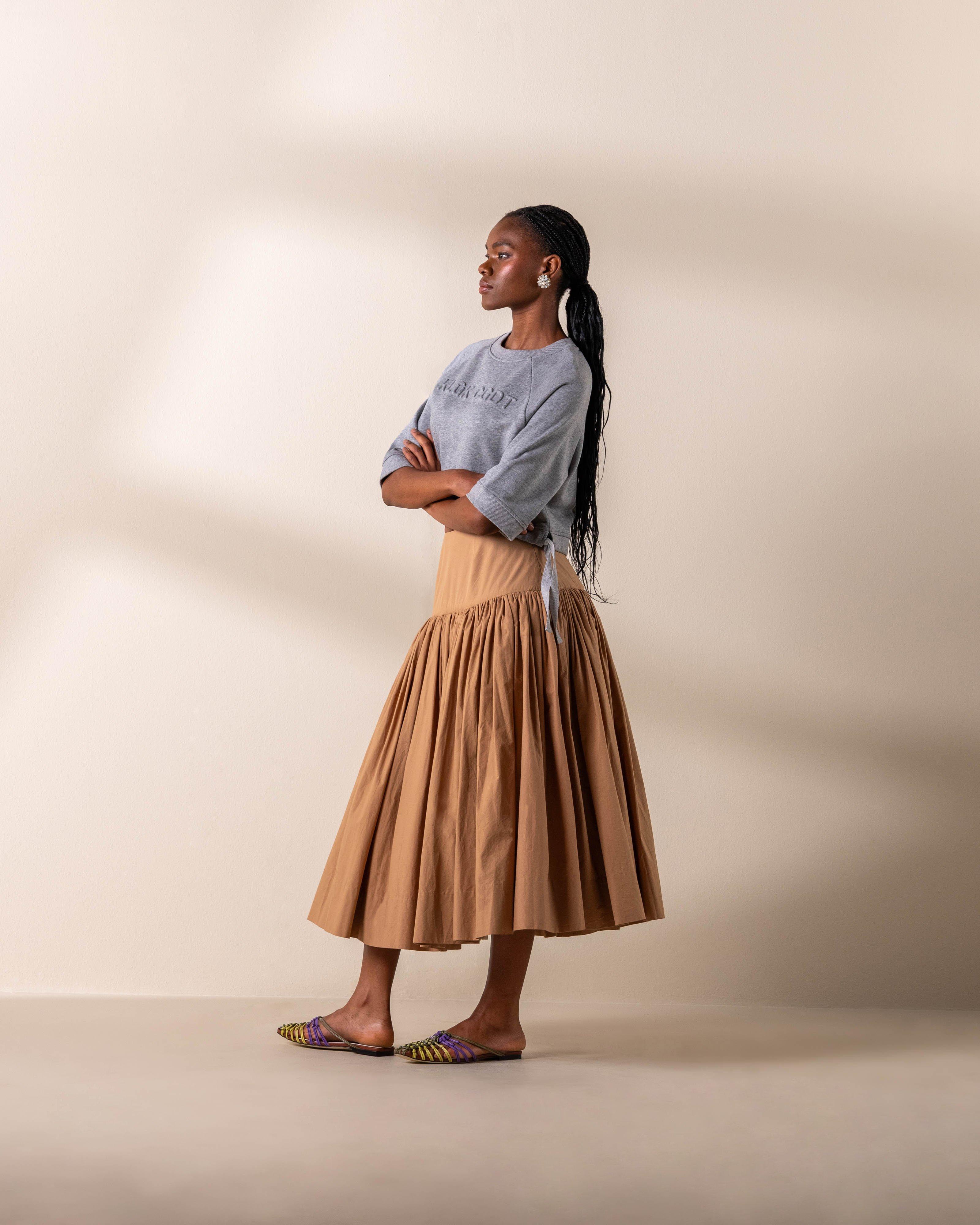 KLûK CGDT x Poetry Basque Skirt -  Camel