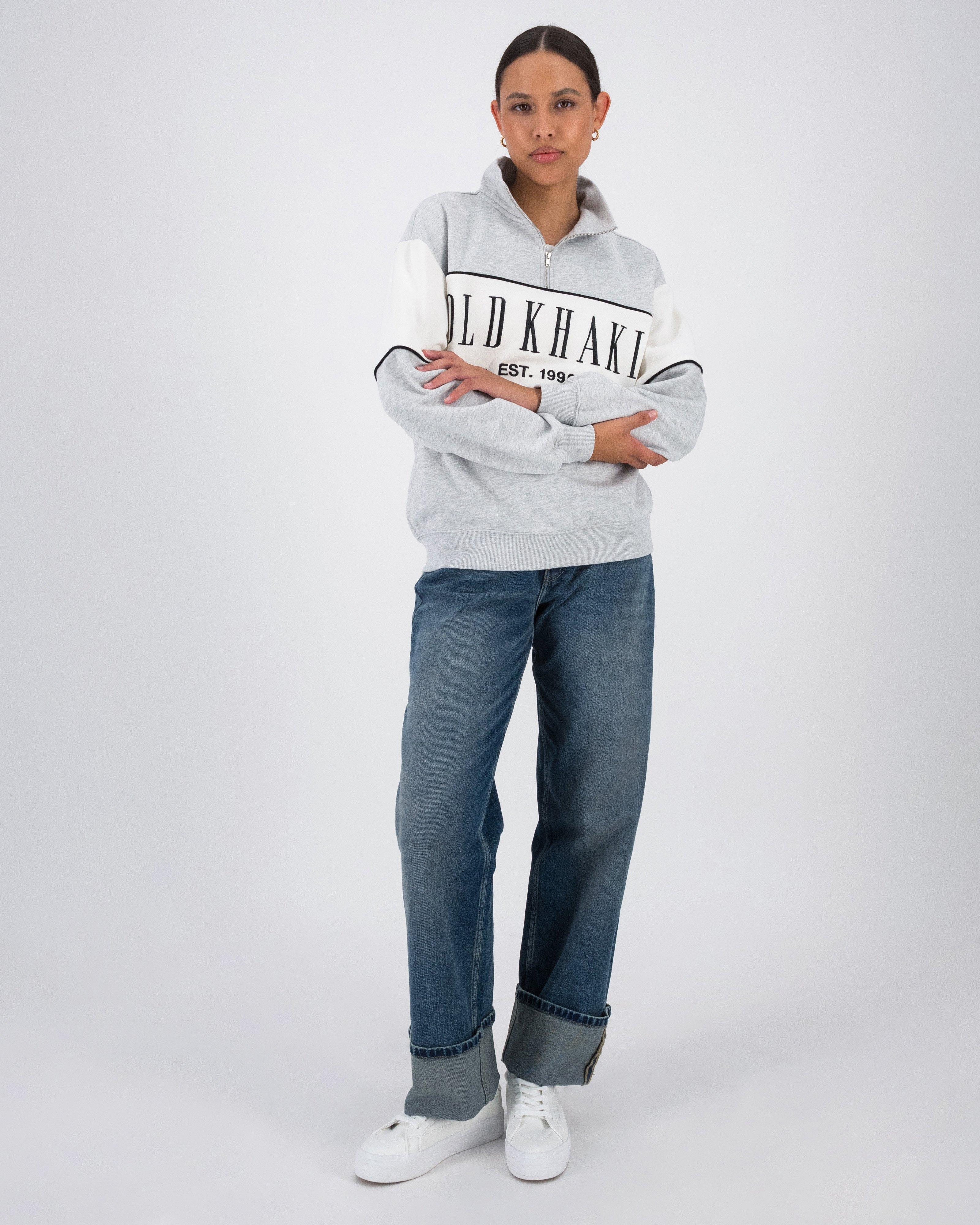 Old Khaki Women’s Mbali Branded Funnel Sweat Top  -  Grey