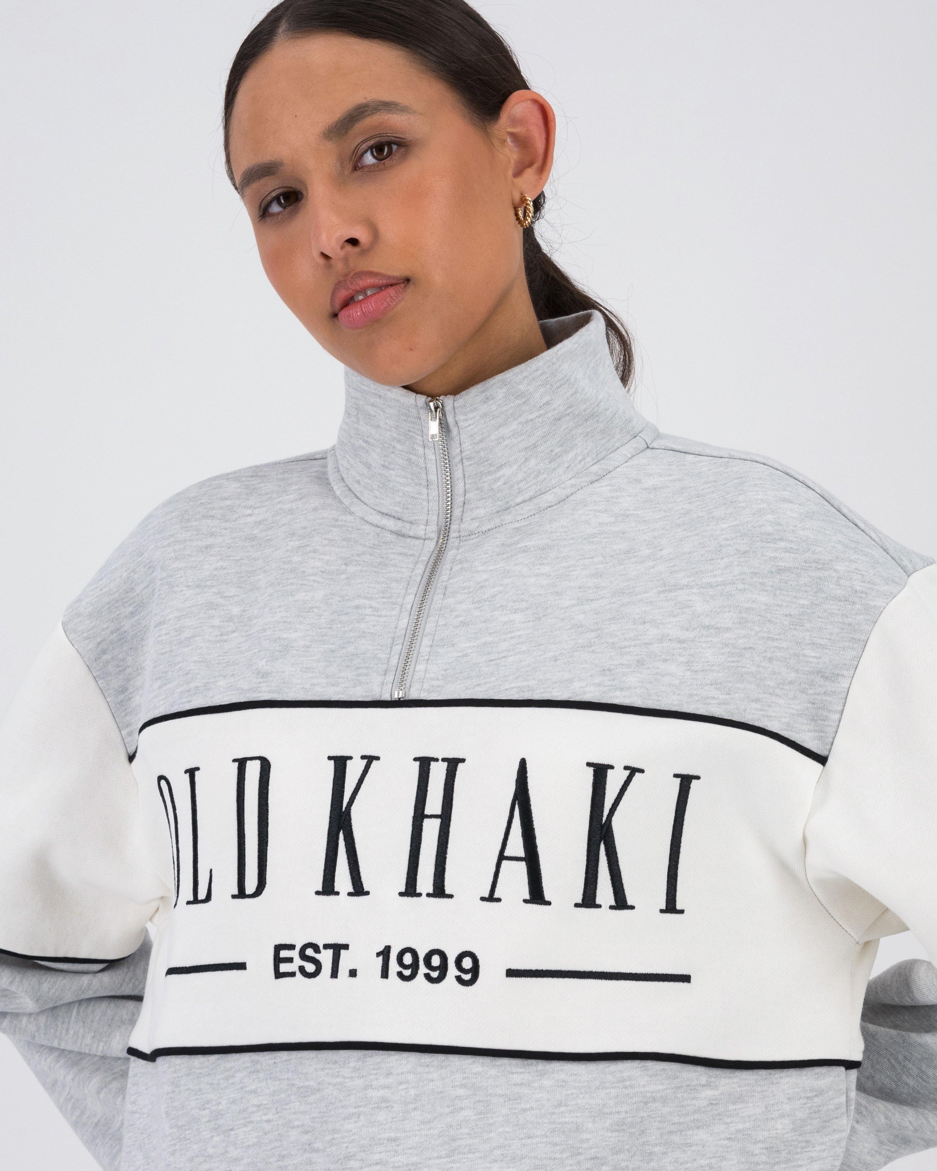 Old Khaki Women’s Mbali Branded Funnel Sweat Top  -  Grey