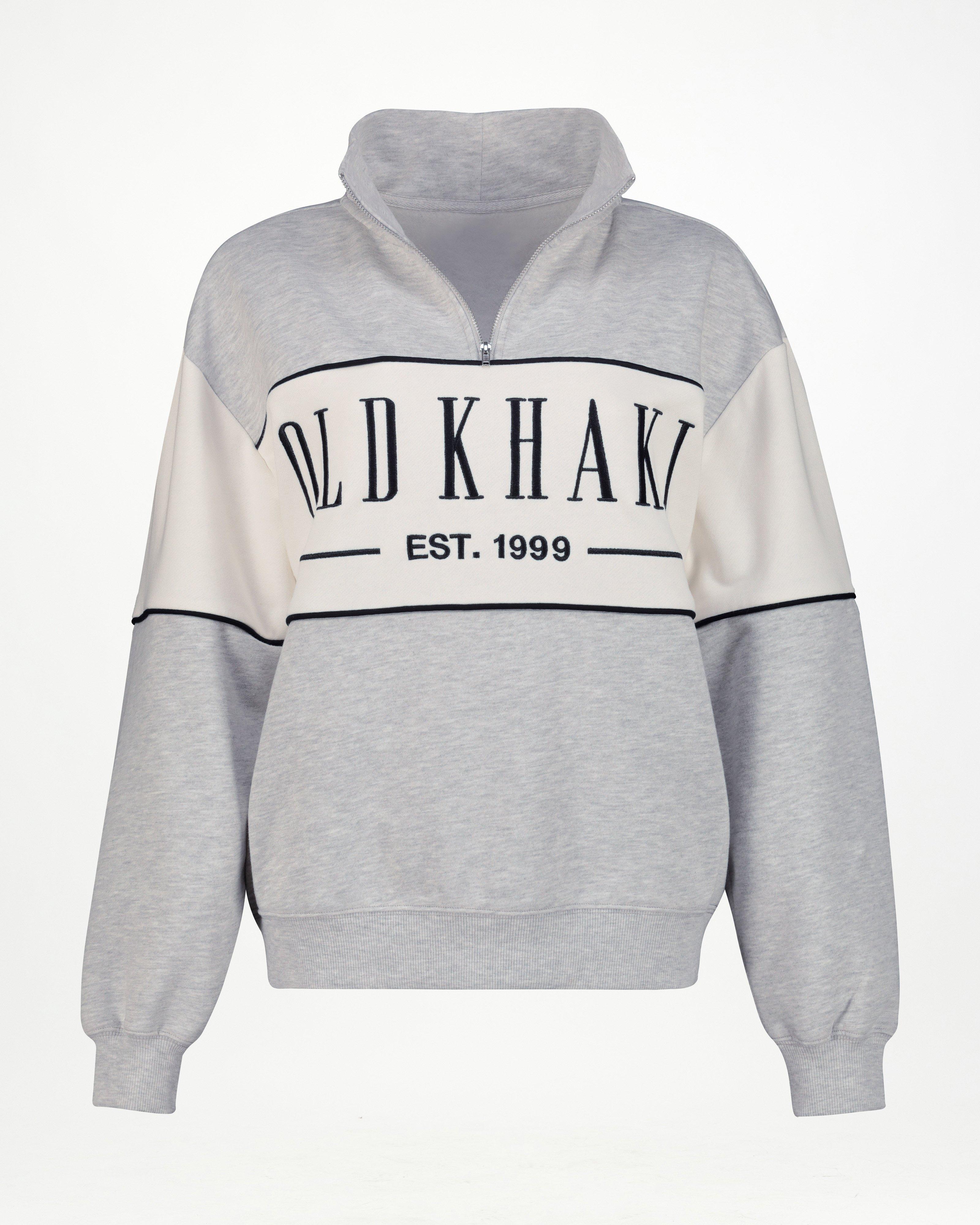 Old Khaki Women’s Mbali Branded Funnel Sweat Top  -  Grey