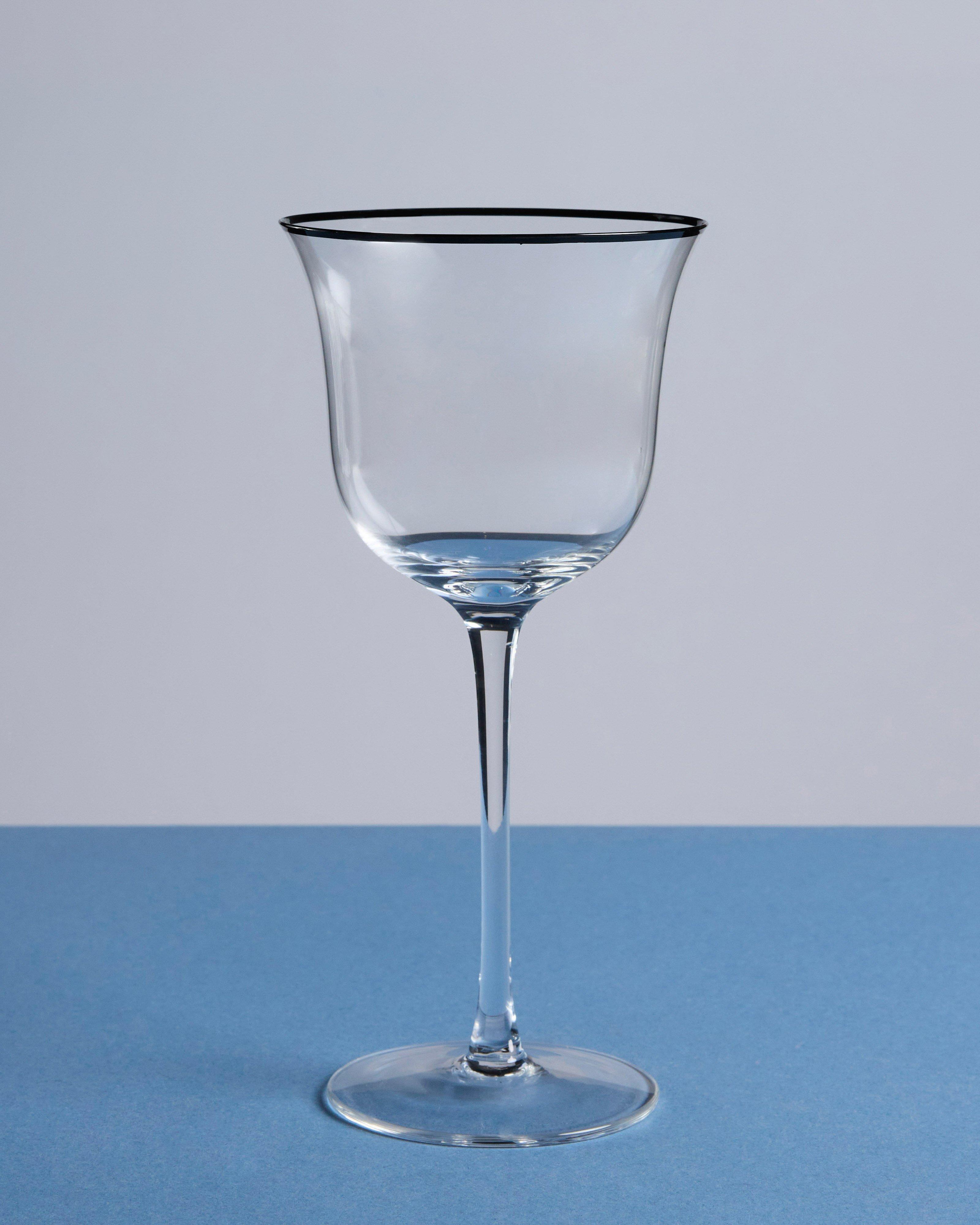 Black Rim Wine Glass -  No Colour