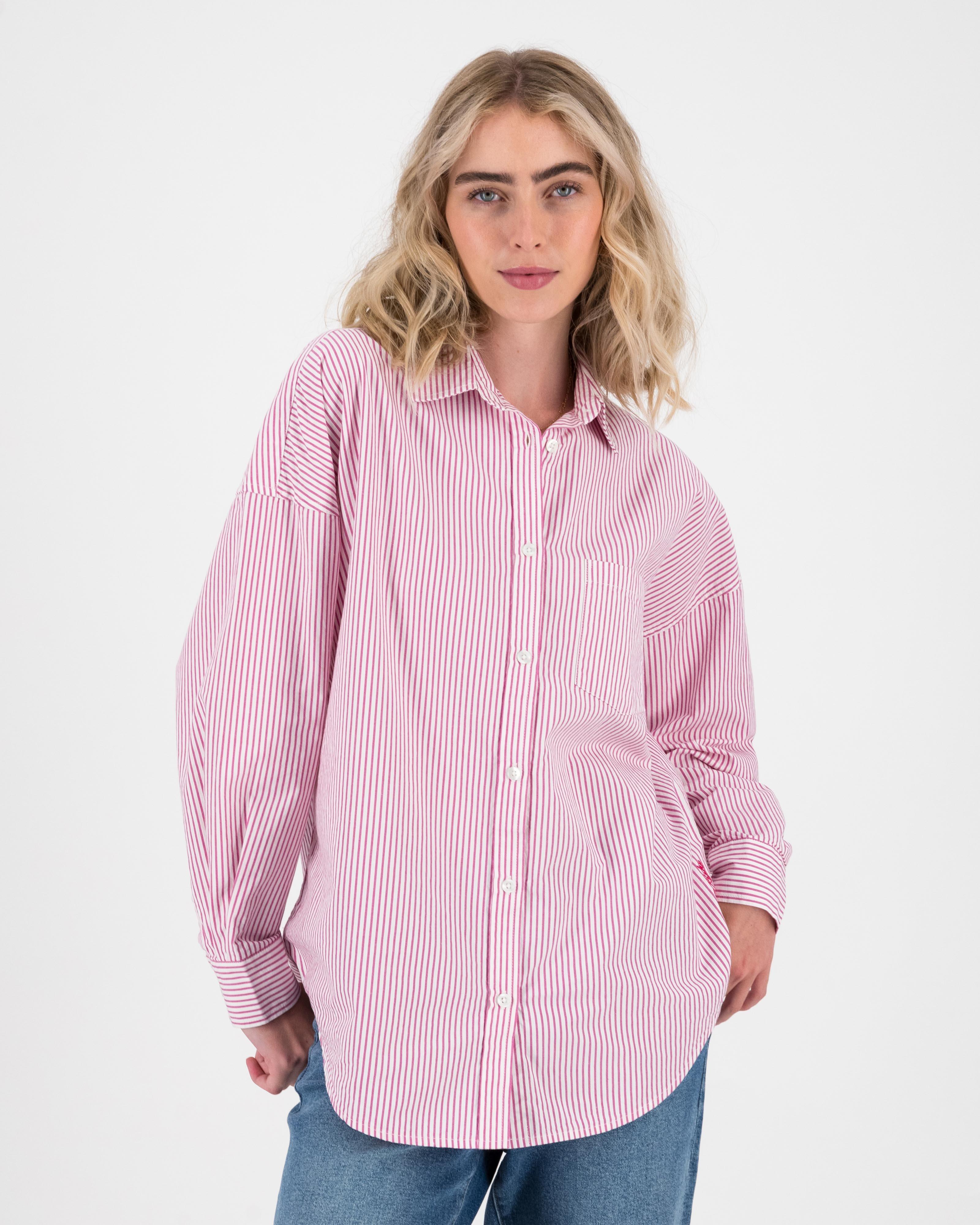 Women's Ava Stripe Shirt -  Pink